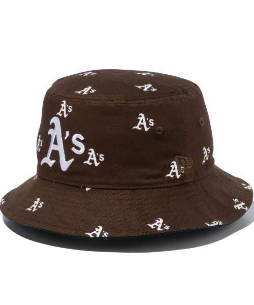 NEW ERA/ニューエラ ハット バケット01 MLB Reversible Hat リバーシブル オークランド・アスレチックス ダークグリーン/ウォルナット 13515803(DGRWA-SM)