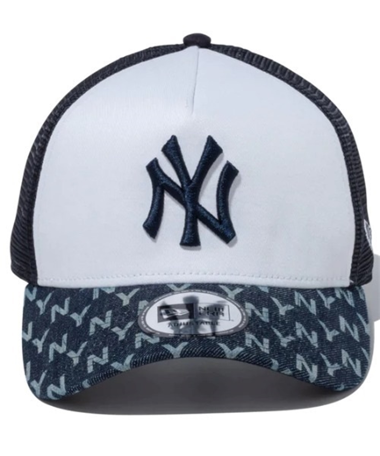 NEW ERA/ニューエラ キャップ 9FORTY A-Frame トラッカー Denim Monogram ニューヨーク・ヤンキース デニム モノグラム 13515912(DNMMO-F)