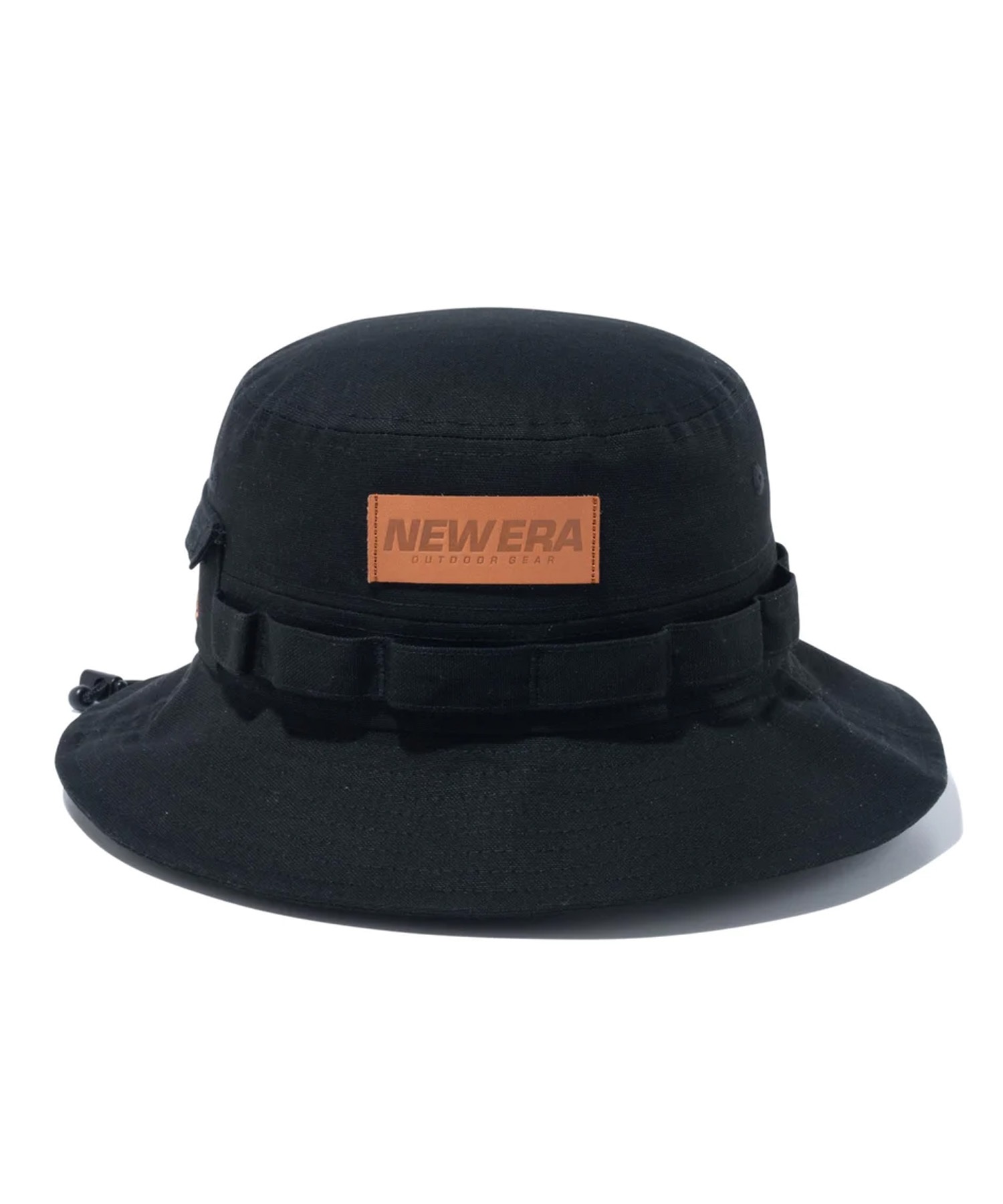 NEW ERA ニューエラ アウトドア アドベンチャー ハット Duck Canvas ダックキャンバス レザーパッチ ブラック 帽子 14110059(BLK-ML)