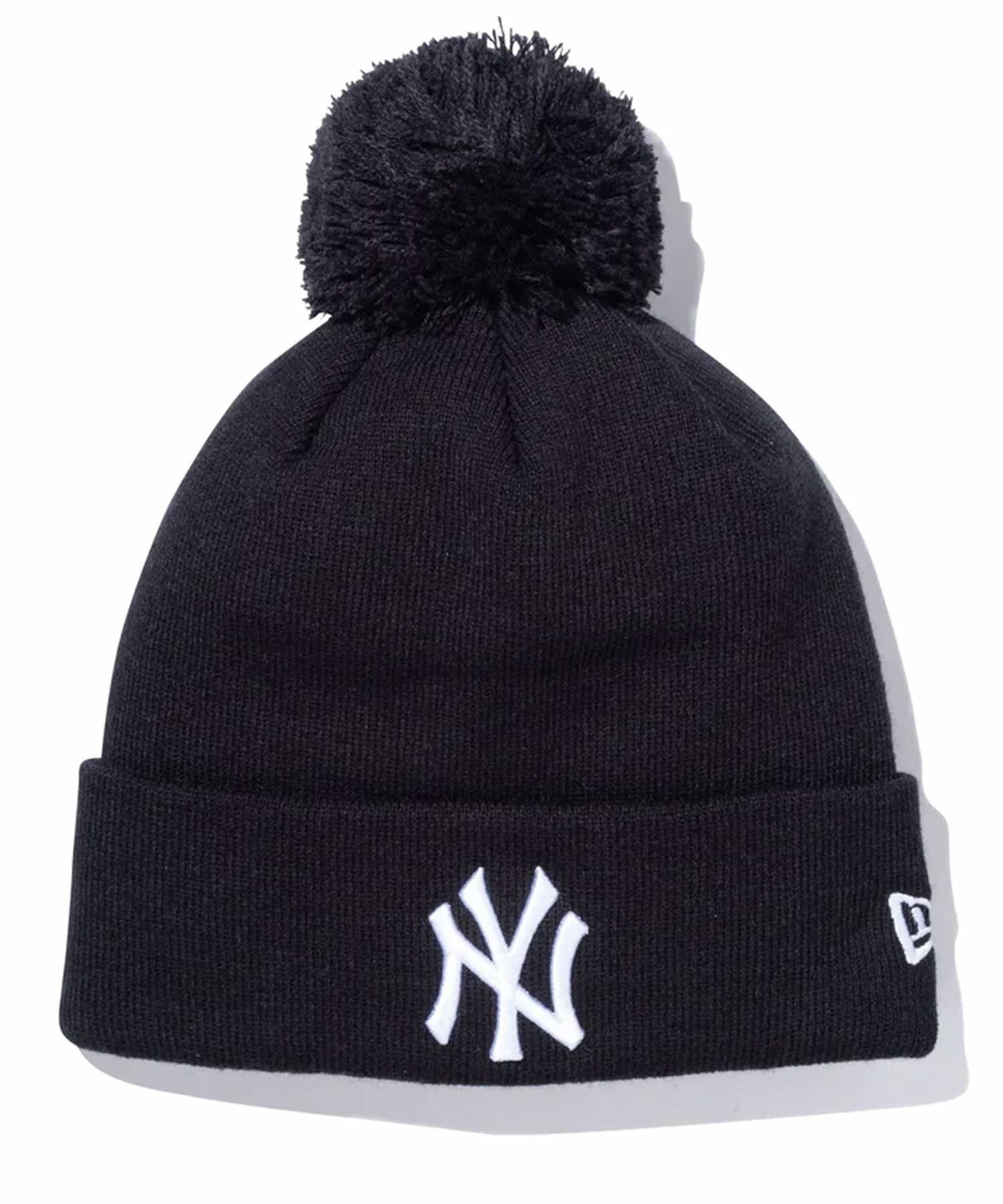 NEW ERA/ニューエラ ビーニー MLB ポンポンニット リブ ニューヨーク・ヤンキース ブラック POM PON KNIT 13751283(BLK-FREE)