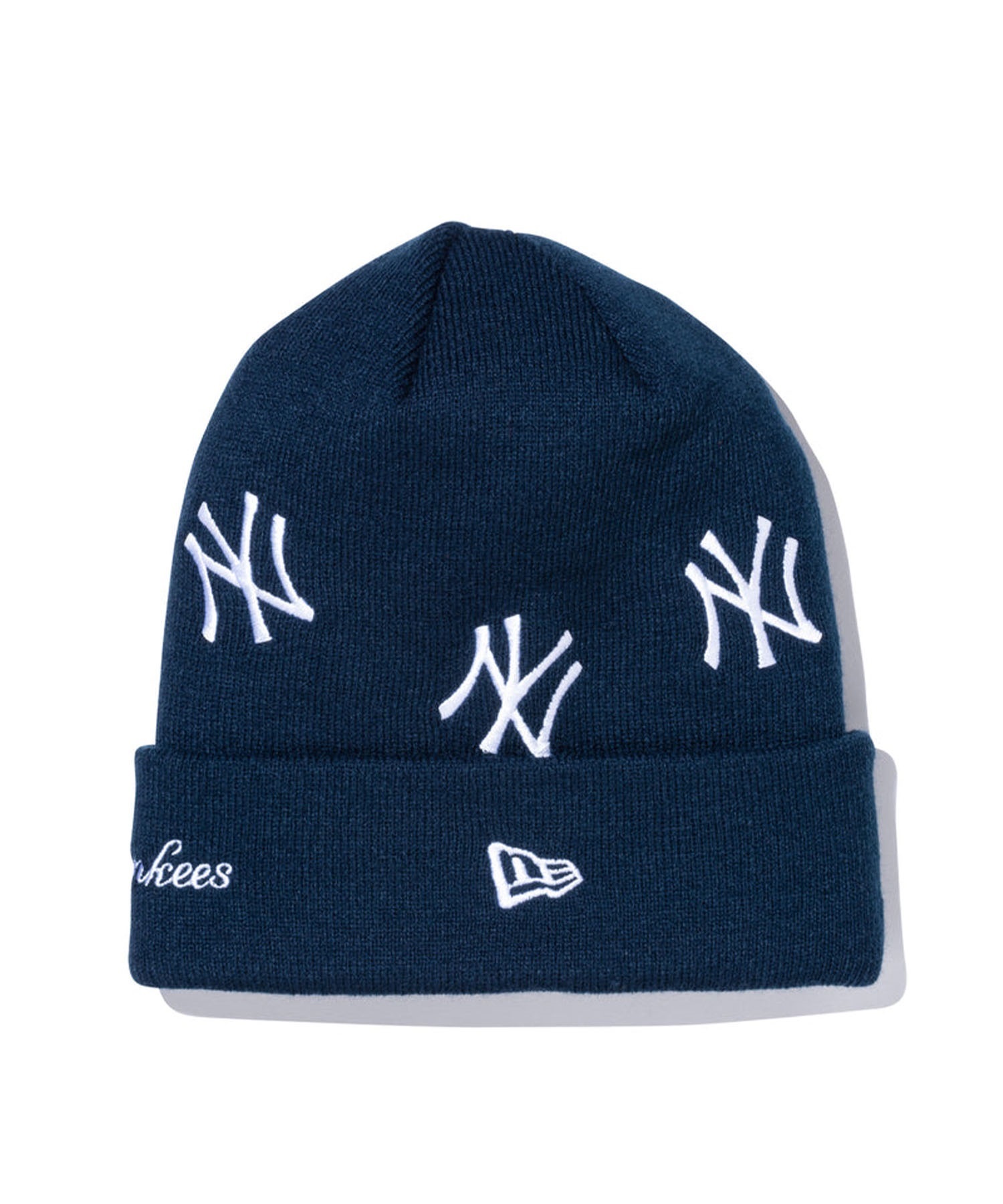 NEW ERA/ニューエラ ビーニー ニット帽 ダブル 13751343 MLB ALLOVER ニューヨーク・ヤンキース(NVY-FREE)