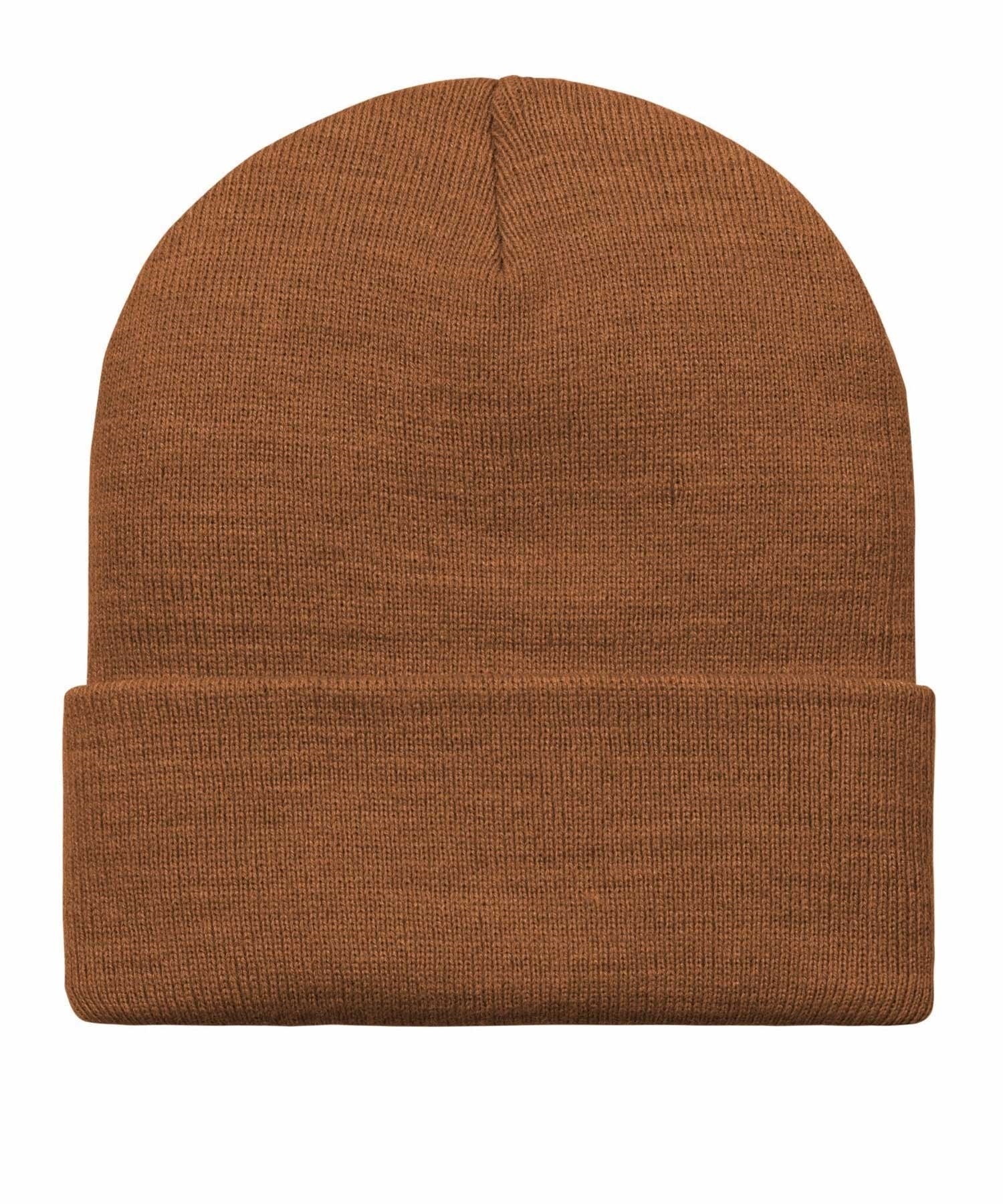 Carhartt/カーハート ビーニー ニット帽 ダブル SCRIPT BEANIE I030884(BR/BK-FREE)