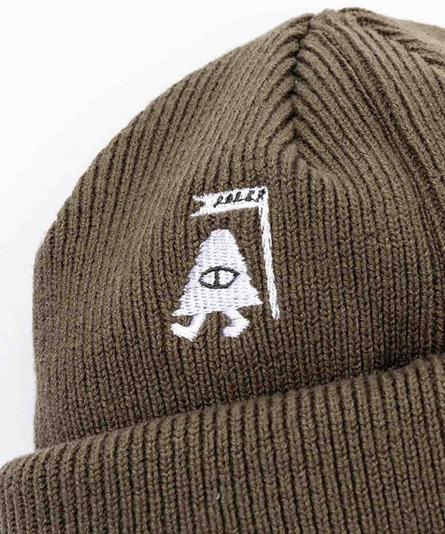 POLER/ポーラー ビーニー ニット帽 ダブル SUMMIT SHALLOW BEANIE 233MCV0098-OLV(OLIVE-FREE)