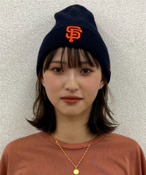 NEW ERA/ニューエラ ビーニー ダブルＣ.BASIC CUFF サンフランシスコ・ジャイアンツ ニット帽 13542583(BLK-F)