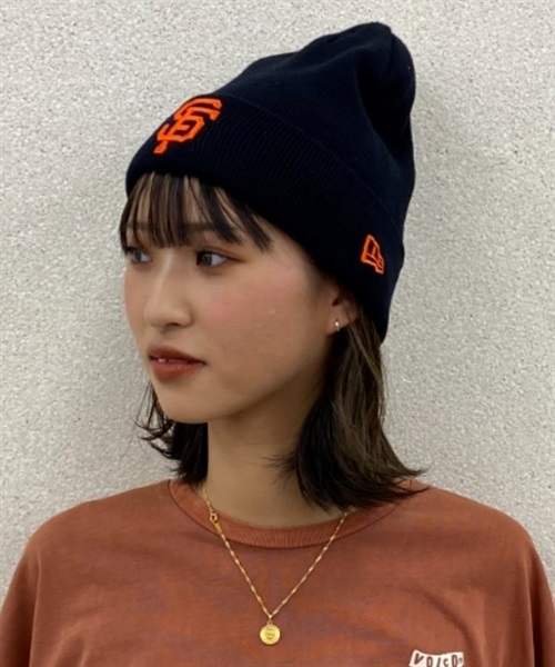 NEW ERA/ニューエラ ビーニー ダブルＣ.BASIC CUFF サンフランシスコ・ジャイアンツ ニット帽 13542583(BLK-F)