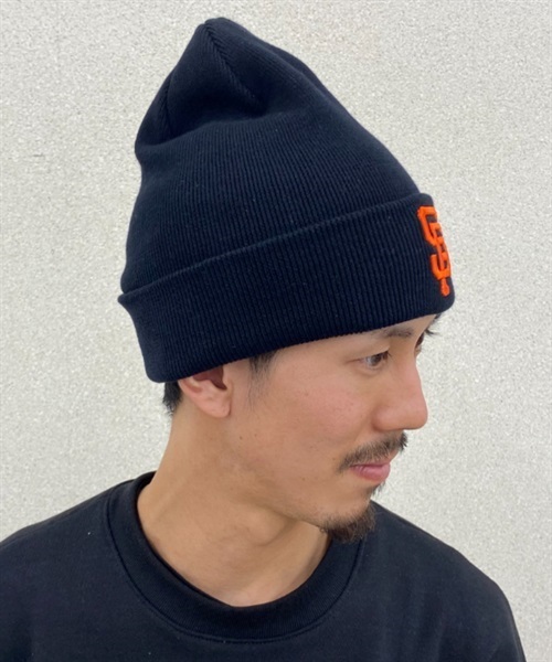 NEW ERA/ニューエラ ビーニー ダブルＣ.BASIC CUFF サンフランシスコ・ジャイアンツ ニット帽 13542583(BLK-F)