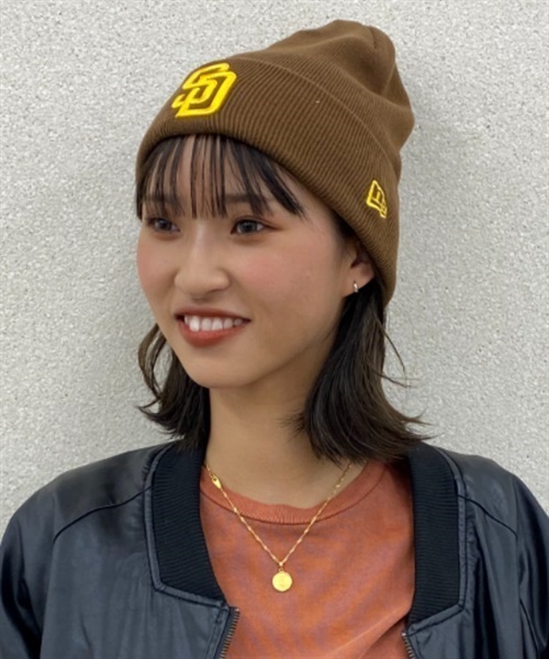 NEW ERA/ニューエラ ビーニー ダブルC.BASIC CUFF パドレスニット帽 13542584(BRN-F)