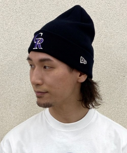 NEW ERA/ニューエラ ビーニー ダブルC.BASIC CUFF コロラド・ロッキーズ ニット帽 13542594(BLK-F)