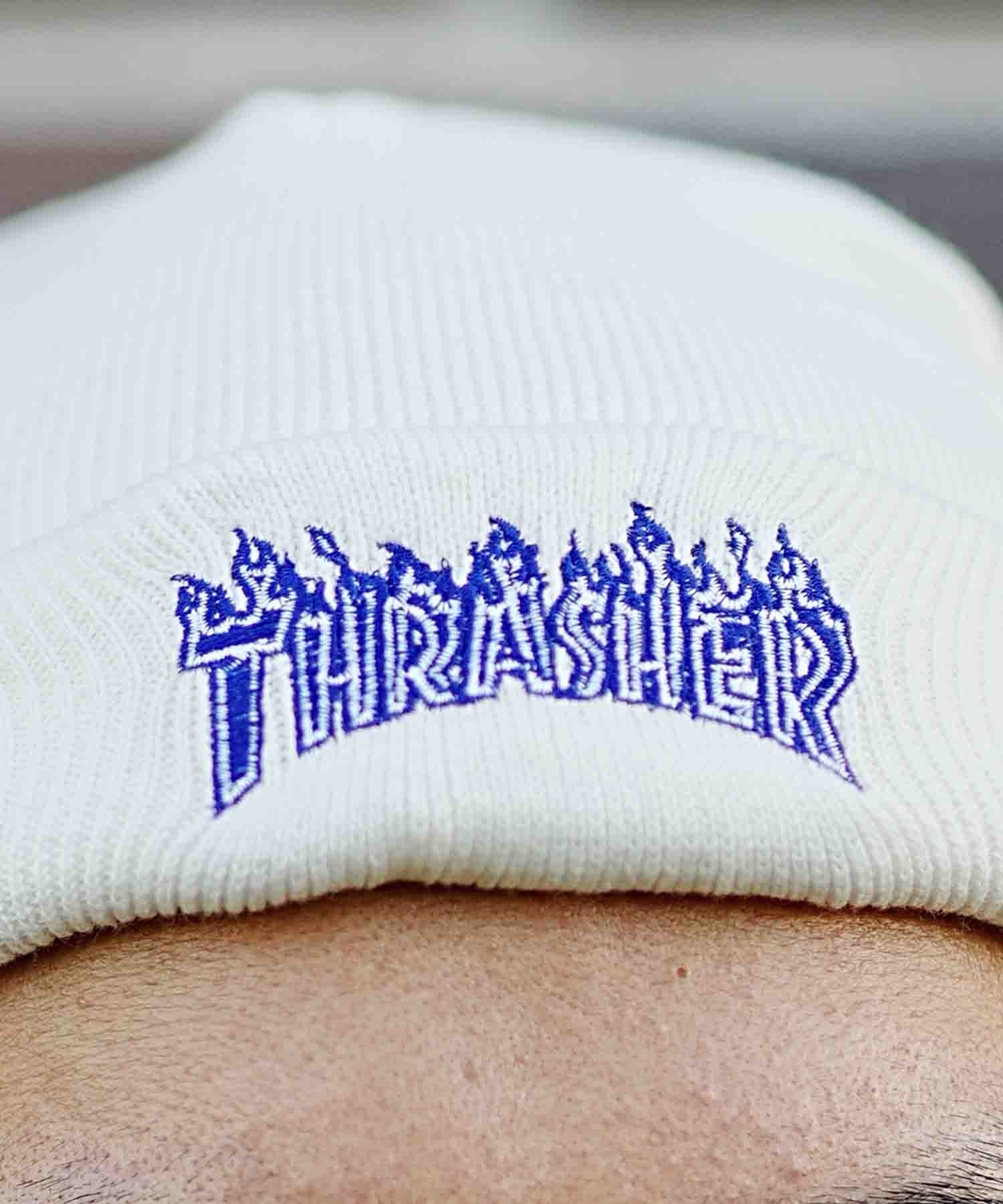 THRASHER/スラッシャー ビーニー ニット帽 ダブル2WAY コットンビーニー 23TH-N03(WHT-F)