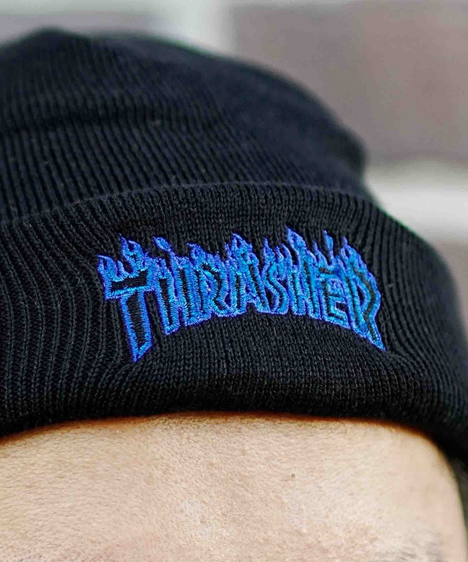 THRASHER/スラッシャー ビーニー ニット帽 ダブル2WAY コットンビーニー 23TH-N03(BK/YE-F)