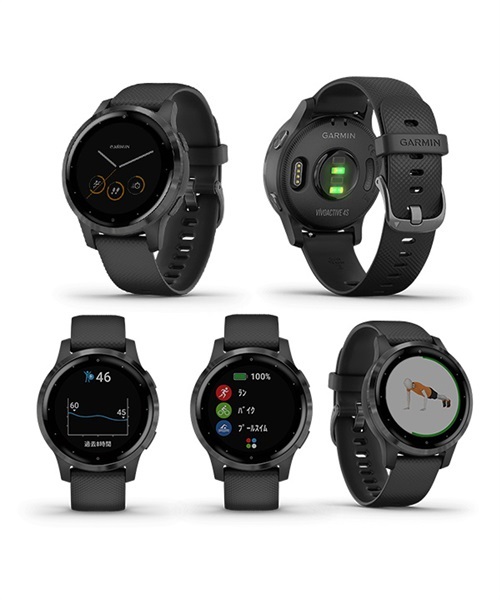 GARMIN ガーミン vivoactive 4S 010-02172-17 時計 GPS スマートウォッチ JJ K3(17BlackSlate-F)