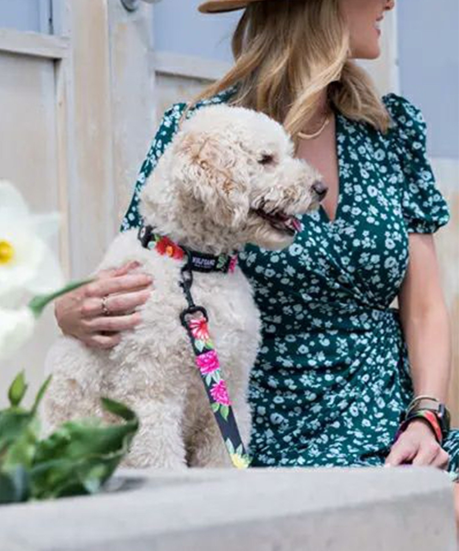 WOLFGANG ウルフギャング 犬用 首輪 DarkFloral COLLAR Lサイズ 中型犬用 大型犬用 ダークフローラル カラー 花柄 ブラック WC-003-00(BK-L)
