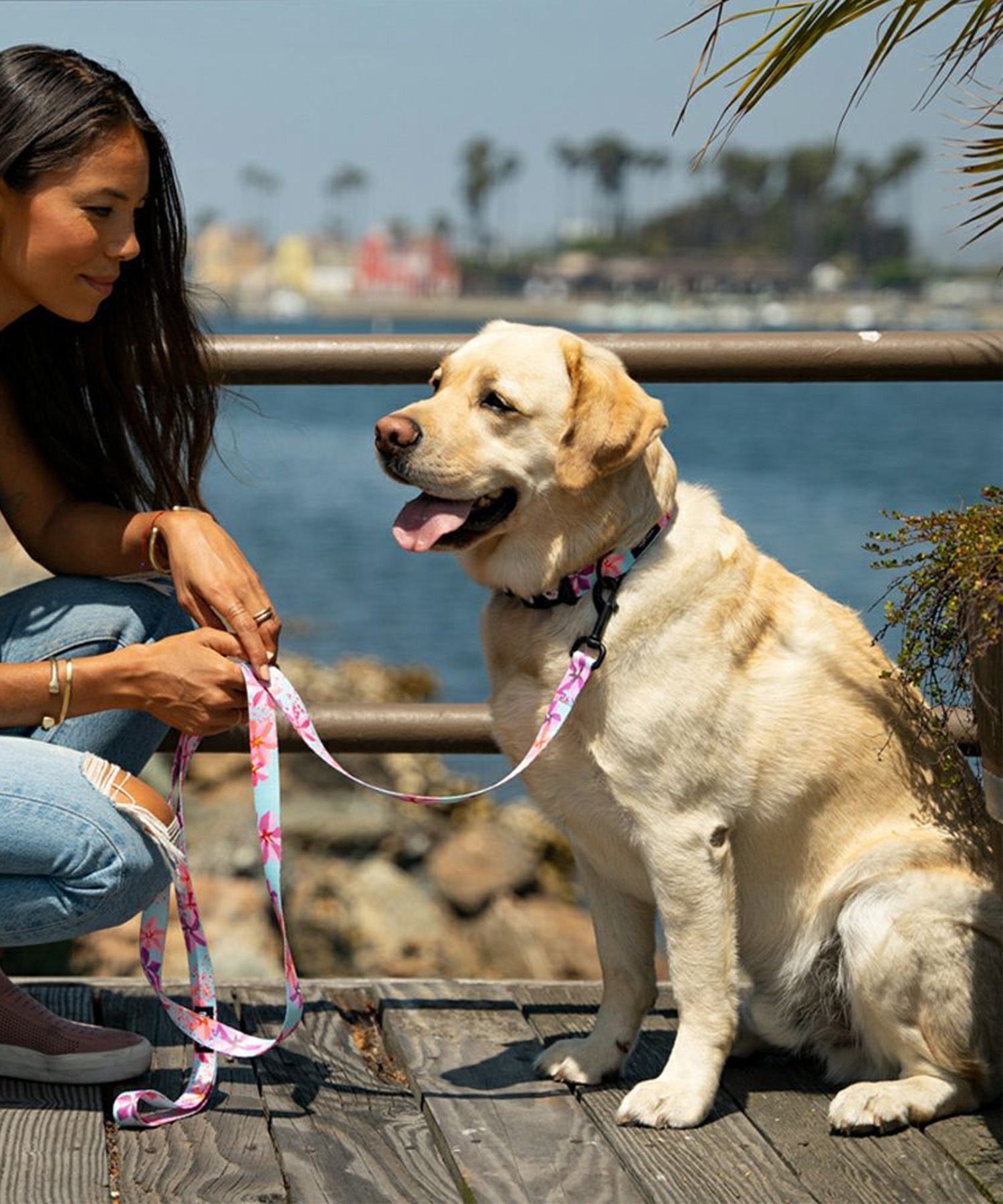 WOLFGANG ウルフギャング 犬用 リード DigiFloral Leash Sサイズ 小型犬用 デジフローラル リーシュ ピンク系 WL-001-96(PK-S)