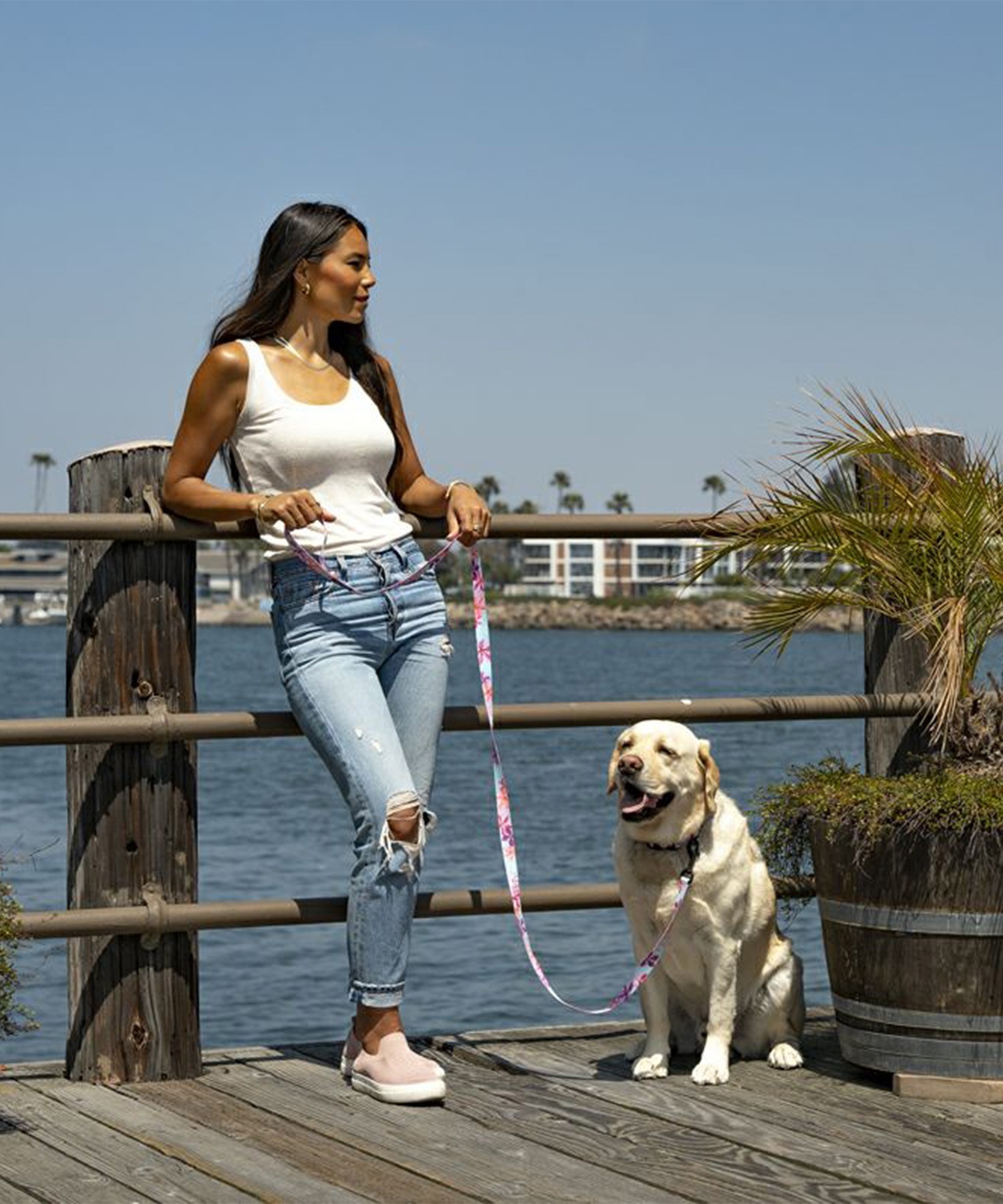 WOLFGANG ウルフギャング 犬用 リード DigiFloral Leash Sサイズ 小型犬用 デジフローラル リーシュ ピンク系 WL-001-96(PK-S)