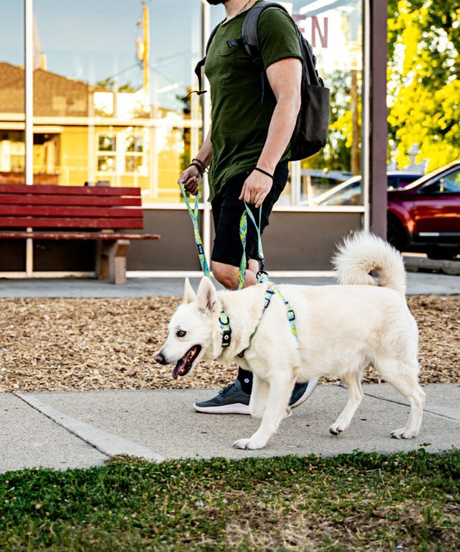 WOLFGANG ウルフギャング 犬用 ハーネス ModernCanvas Harness Lサイズ 中型犬用 大型犬用 胴輪 モダンキャンバス グリーン系 WH-003-103(GR-L)