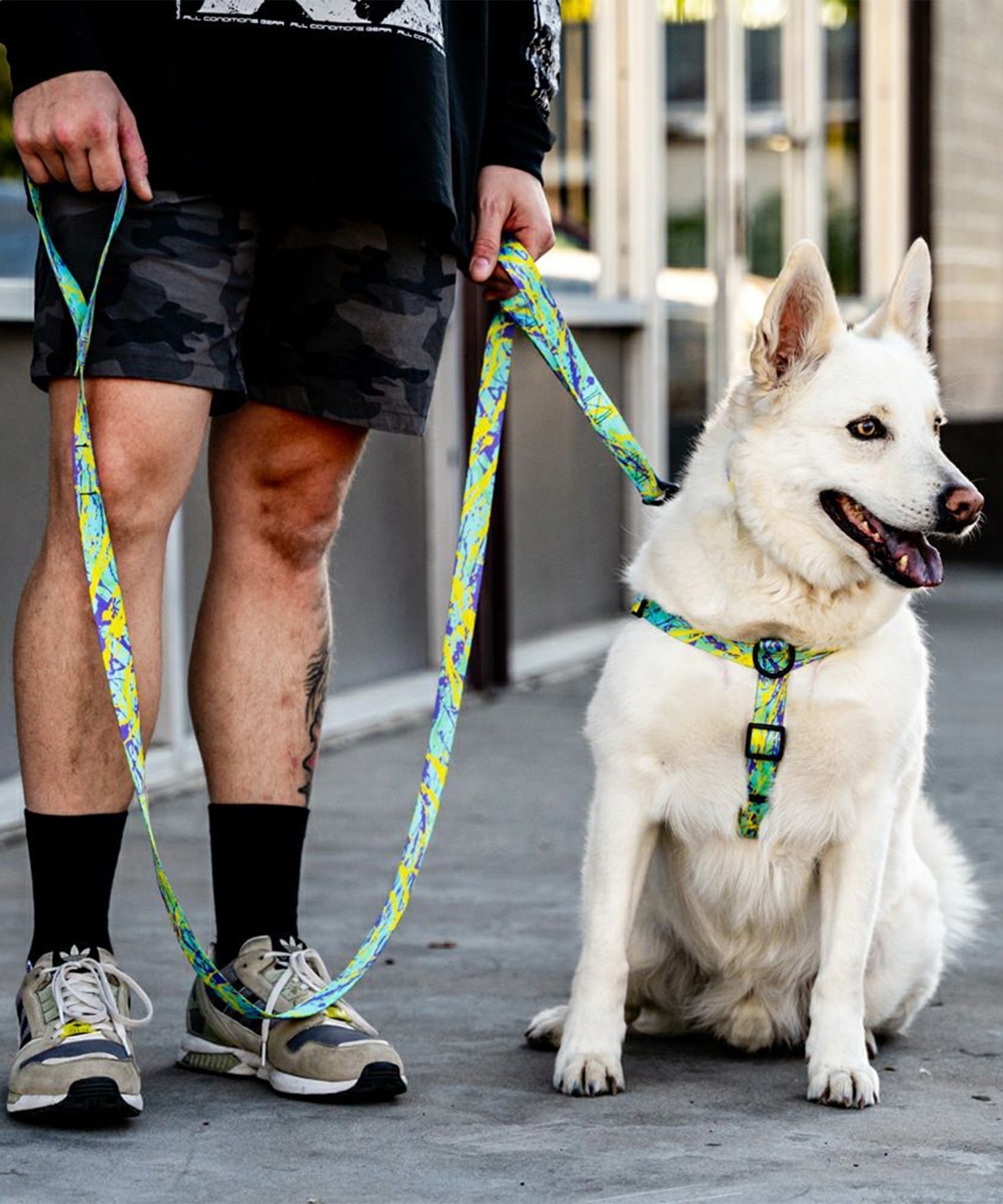 WOLFGANG ウルフギャング 犬用 リード ModernCanvas Leash Lサイズ 中型犬用 大型犬用 モダンキャンバス リーシュ グリーン系 WL-003-103(GR-L)