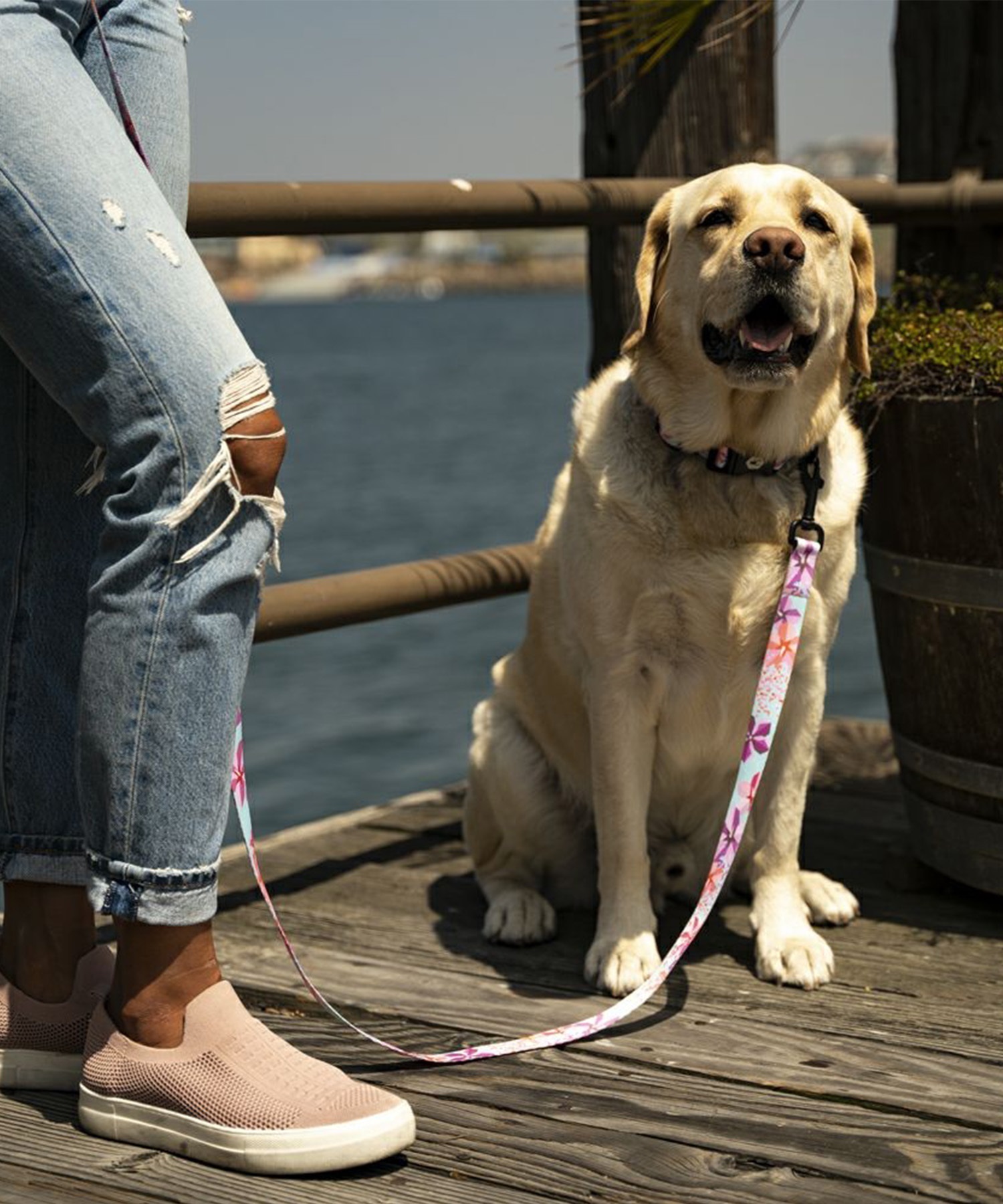 WOLFGANG ウルフギャング 犬用 リード DigiFloral Leash Lサイズ 中型犬用 大型犬用 デジフローラル リーシュ ピンク系 WL-003-96(PK-L)