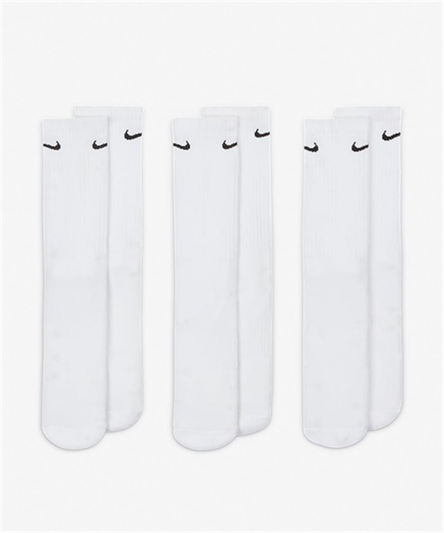 NIKE ナイキ EVERYDAY CUSHIONED CREW エブリデイ クッションド クルー SX7664-100 メンズ ソックス 靴下 3足セット JJ2 ムラサキスポーツ G14(100WHT-23.0cm)