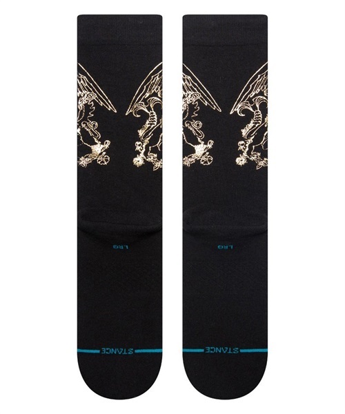 STANCE/スタンス ソックス 靴下 QUEEN クイーン コラボモデル GOLDEN A545C23GOL(BLK-L)