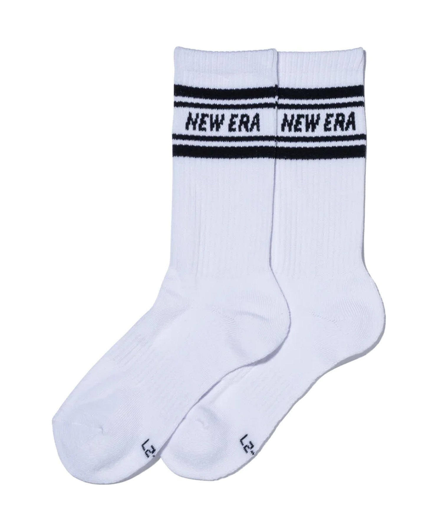 NEW ERA ニューエラ ソックス クルー 3ペア ライン マルチ ブラック ホワイト ネイビー 靴下 ラインソックス 13529422(MUL-21-23cm)
