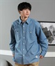 DEAR LAUREL ディアローレル 長袖 シャツ メンズ シンプル D25S2202(NVY-M)