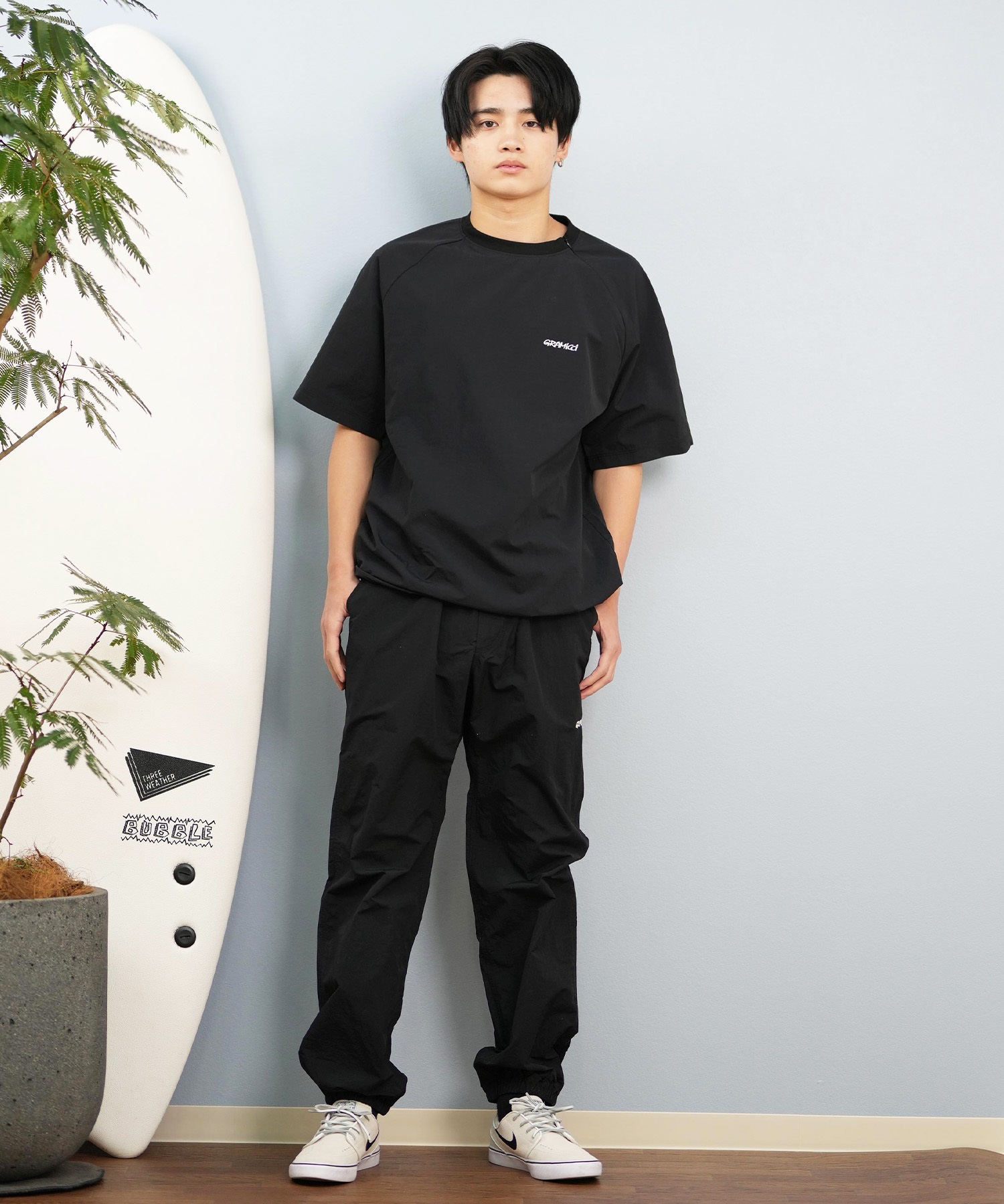 DEAR LAUREL ディアローレル × GRAMICCI グラミチ コラボ ロングパンツ メンズ 水陸両用 ユーティリティ 撥水 セットアップ対応 GMP5-S2007(BK-M)