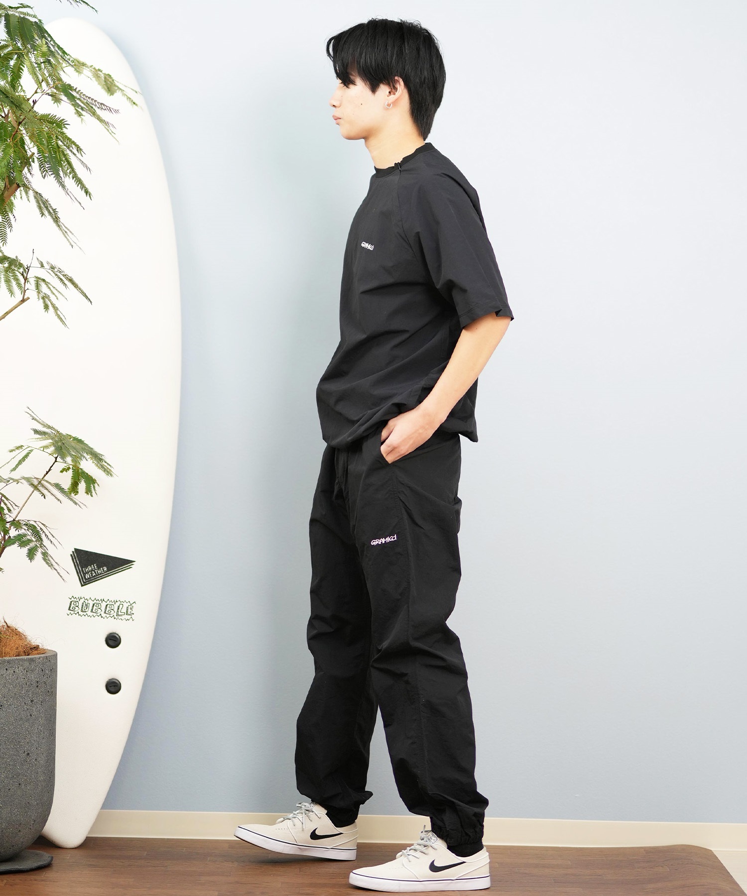 DEAR LAUREL ディアローレル × GRAMICCI グラミチ コラボ ロングパンツ メンズ 水陸両用 ユーティリティ 撥水 セットアップ対応 GMP5-S2007(BK-M)