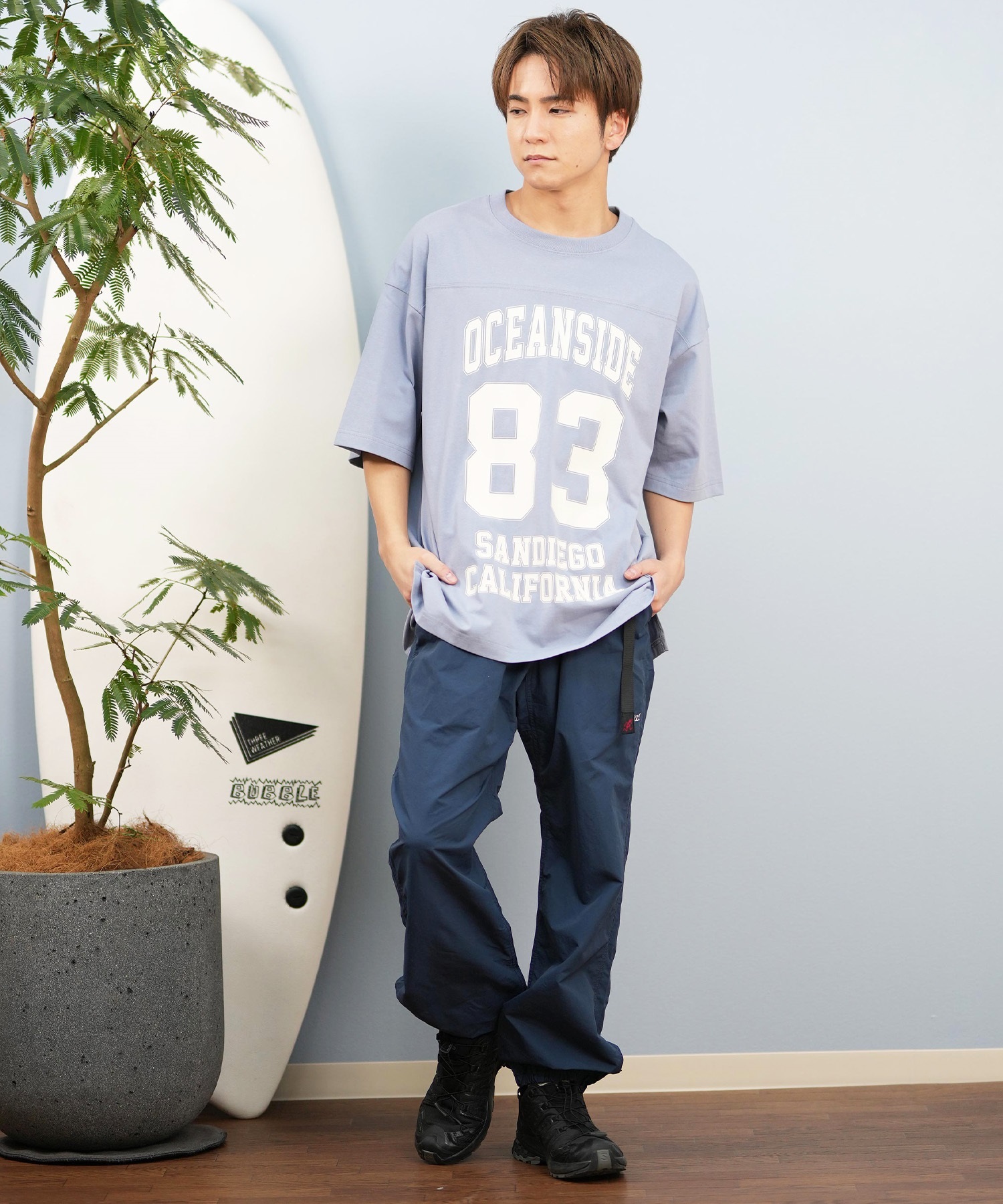 DEAR LAUREL ディアローレル × GRAMICCI グラミチ コラボ ロングパンツ メンズ 水陸両用 ユーティリティ 撥水 セットアップ対応 GMP5-S2007(BK-M)