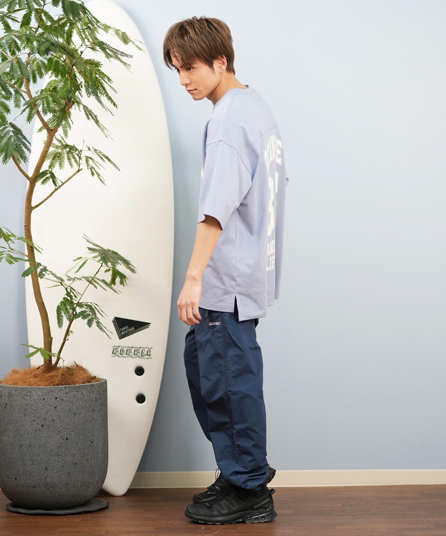 DEAR LAUREL ディアローレル × GRAMICCI グラミチ コラボ ロングパンツ メンズ 水陸両用 ユーティリティ 撥水 セットアップ対応 GMP5-S2007(BK-M)