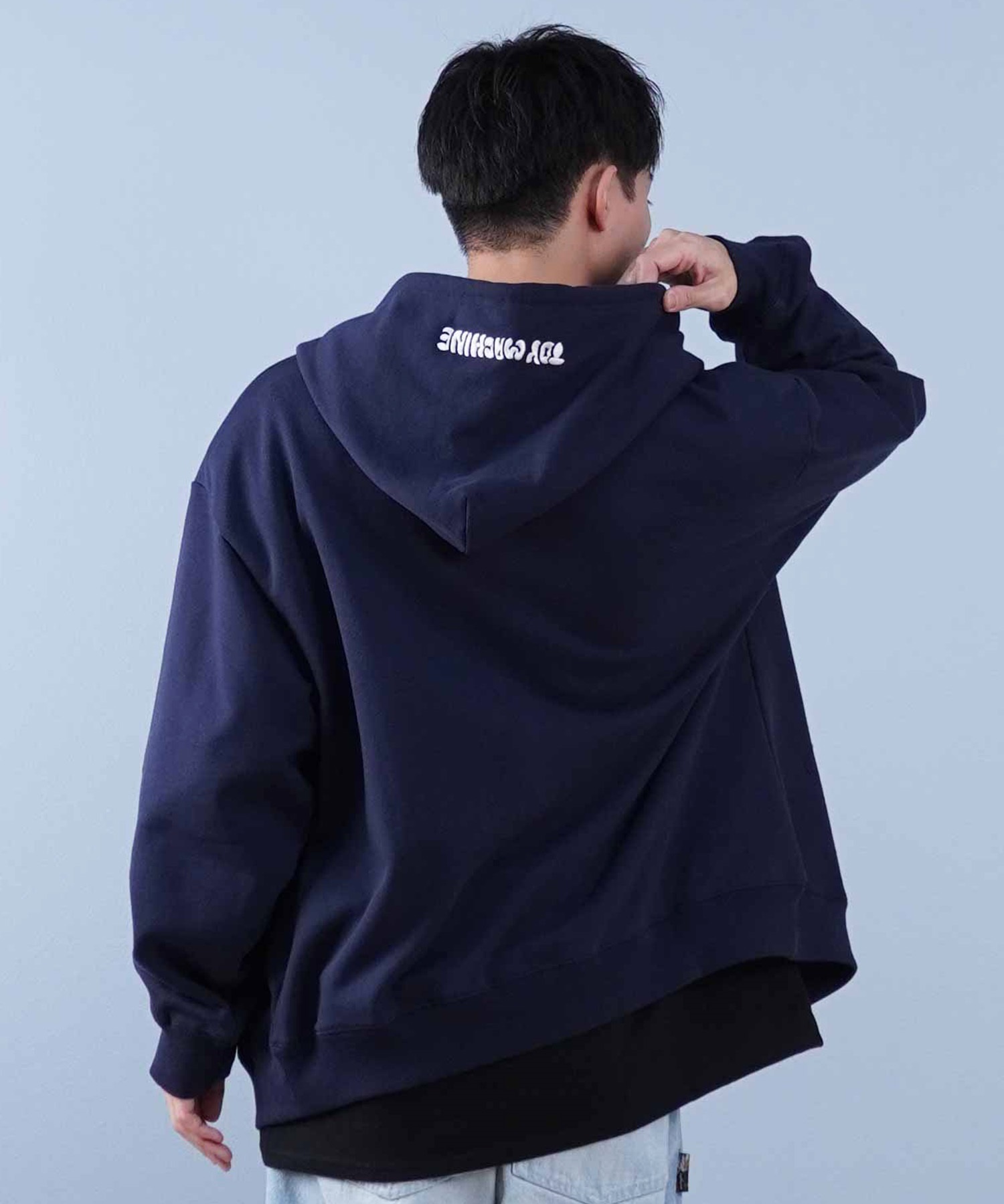 TOY MACHINE トイマシーン パーカー メンズ フルジップ ビックシルエット 刺繍ロゴ ムラサキスポーツ限定 MTMPFSW4(ASH-M)