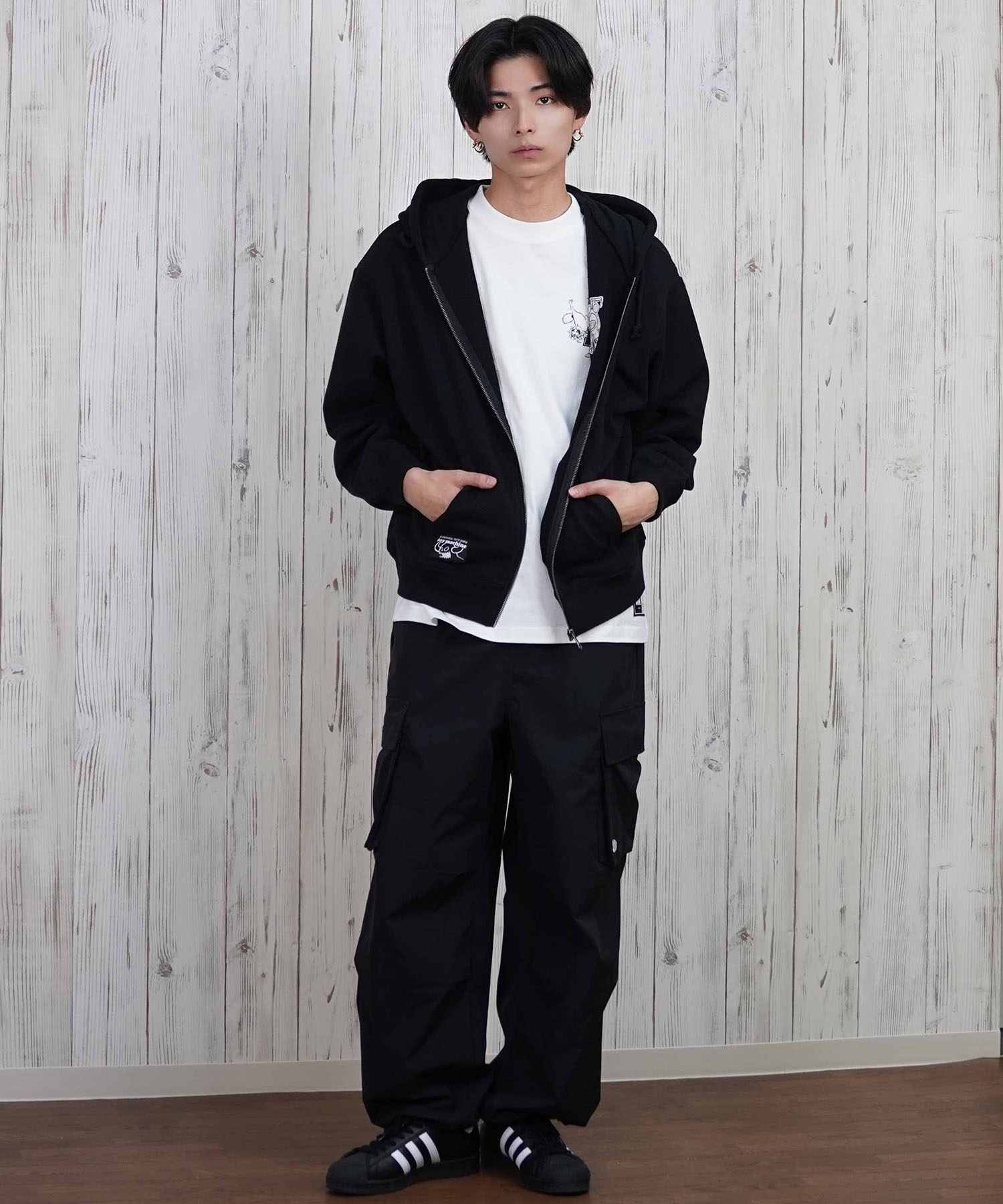 TOY MACHINE トイマシーン パーカー メンズ フルジップ ビックシルエット 刺繍ロゴ ムラサキスポーツ限定 MTMPFSW4(ASH-M)