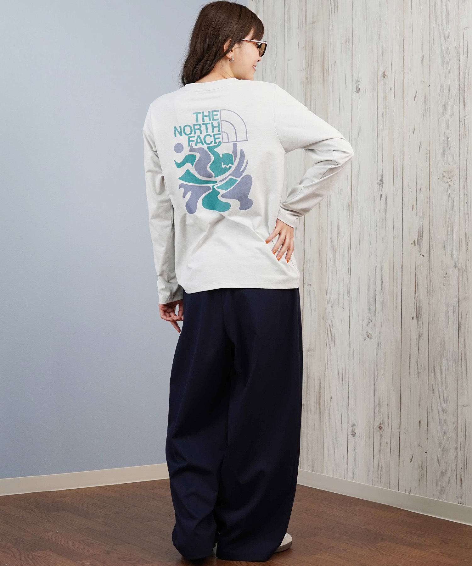 THE NORTH FACE ザ・ノース・フェイス 長袖 Tシャツ ロンT レディース バックプリント ロゴ L S ES Climbing Logo Tee NTW82584(K-M)