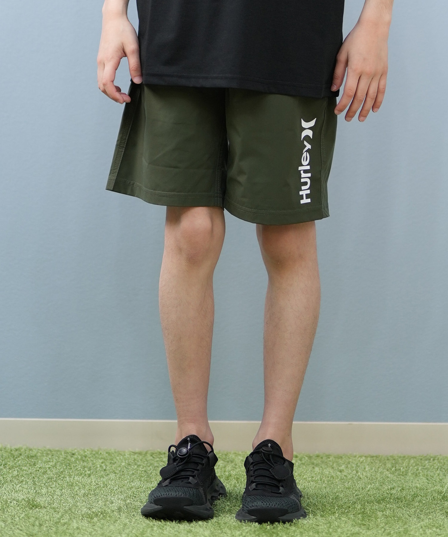 Hurley ハーレー 水着 海パン トランクス サーフパンツ キッズ ジュニア 子供 ロゴ シンプル BBS2200002(BLK-130cm)
