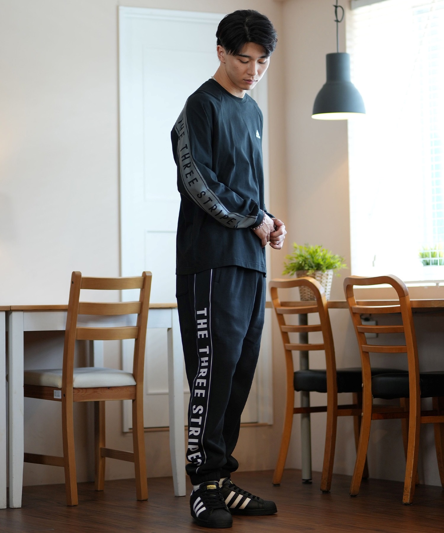 adidas アディダス メンズ 長袖 Tシャツ オーバーサイズ 90's