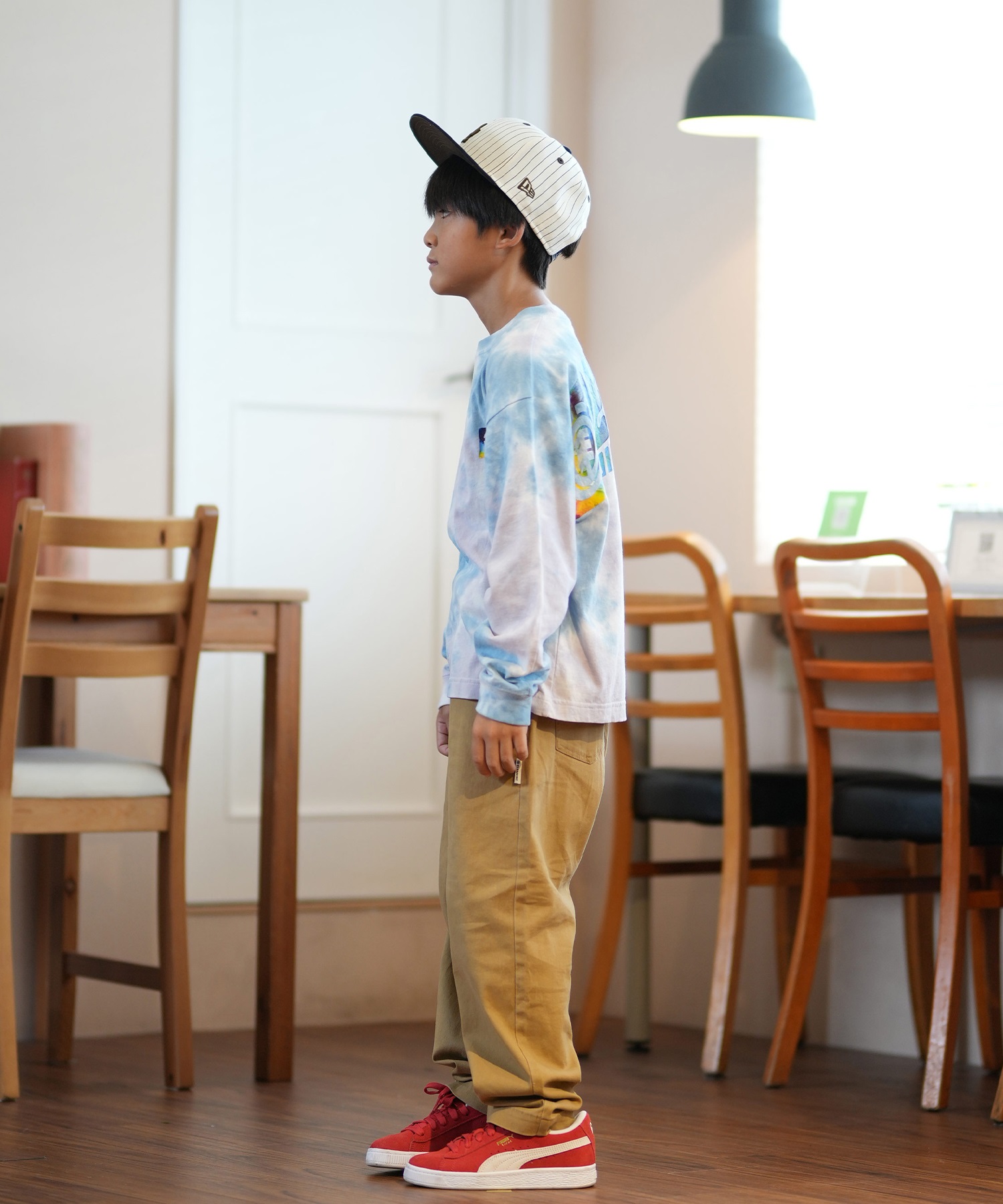 ELEMENT エレメント Tシャツ キッズ 長袖 ロンT タイダイ バックプリント BE026-061(WHT-130cm)