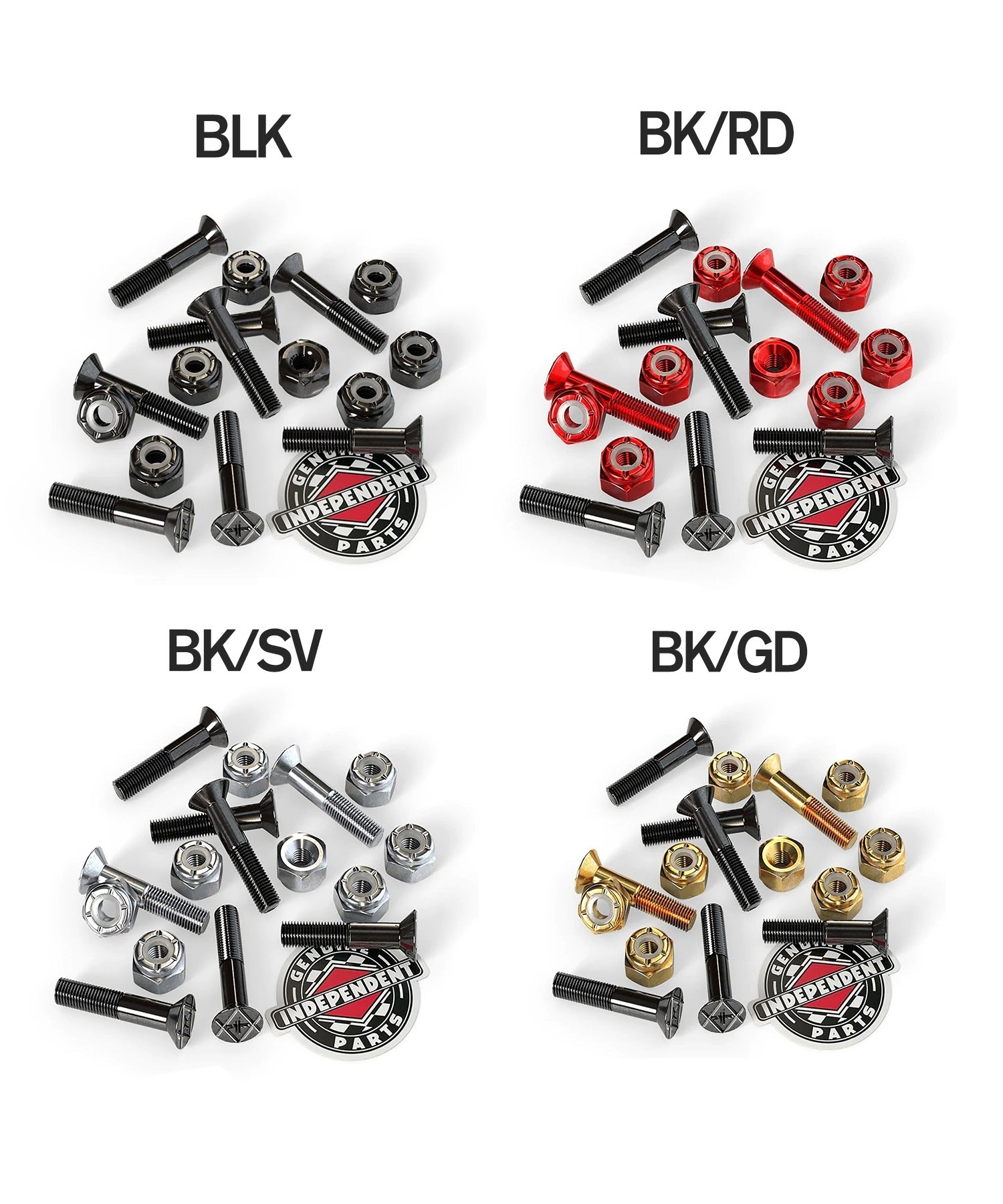 INDEPENDENT インディペンデント スケートボード パーツハードウェア7 8"～ 1" 1 2 プラス ムラサキスポーツ 初心者(BK/GD-7/8)