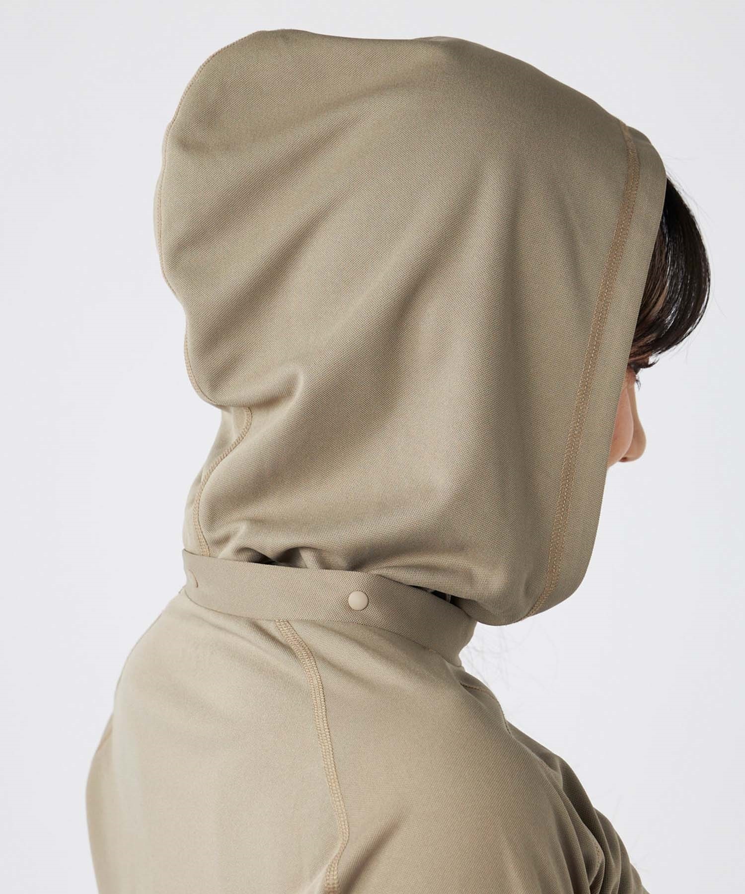 OP オーシャンパシフィック 水着 ラッシュガード ジップアップ パーカー レディース 2WAY UVカット 524471(BEG-M)