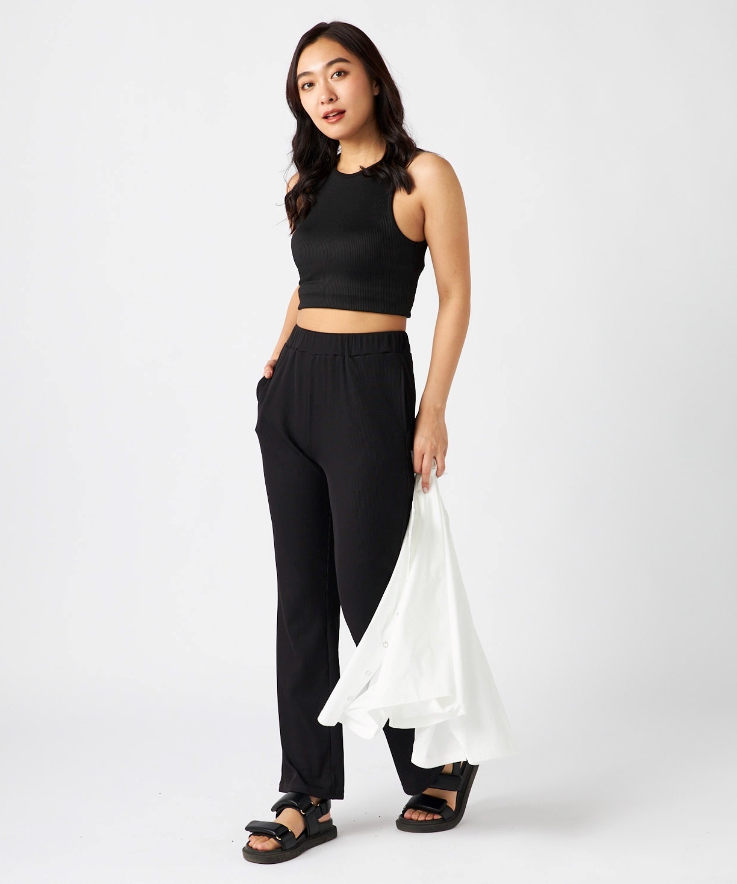 OP オーシャンパシフィック リブ ロングパンツ レディース 水着