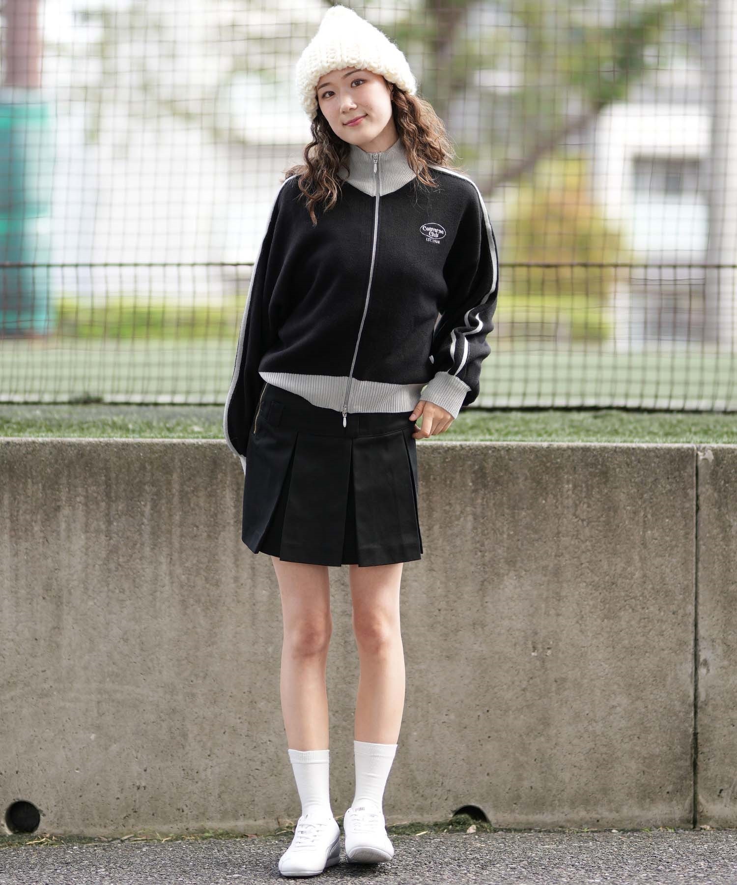 CONVERSE コンバース セーター レディース ジップアップ ニット ワンポイント 4487-2805 CONVERSE コンバース セーター レディース ジップアップ ニット