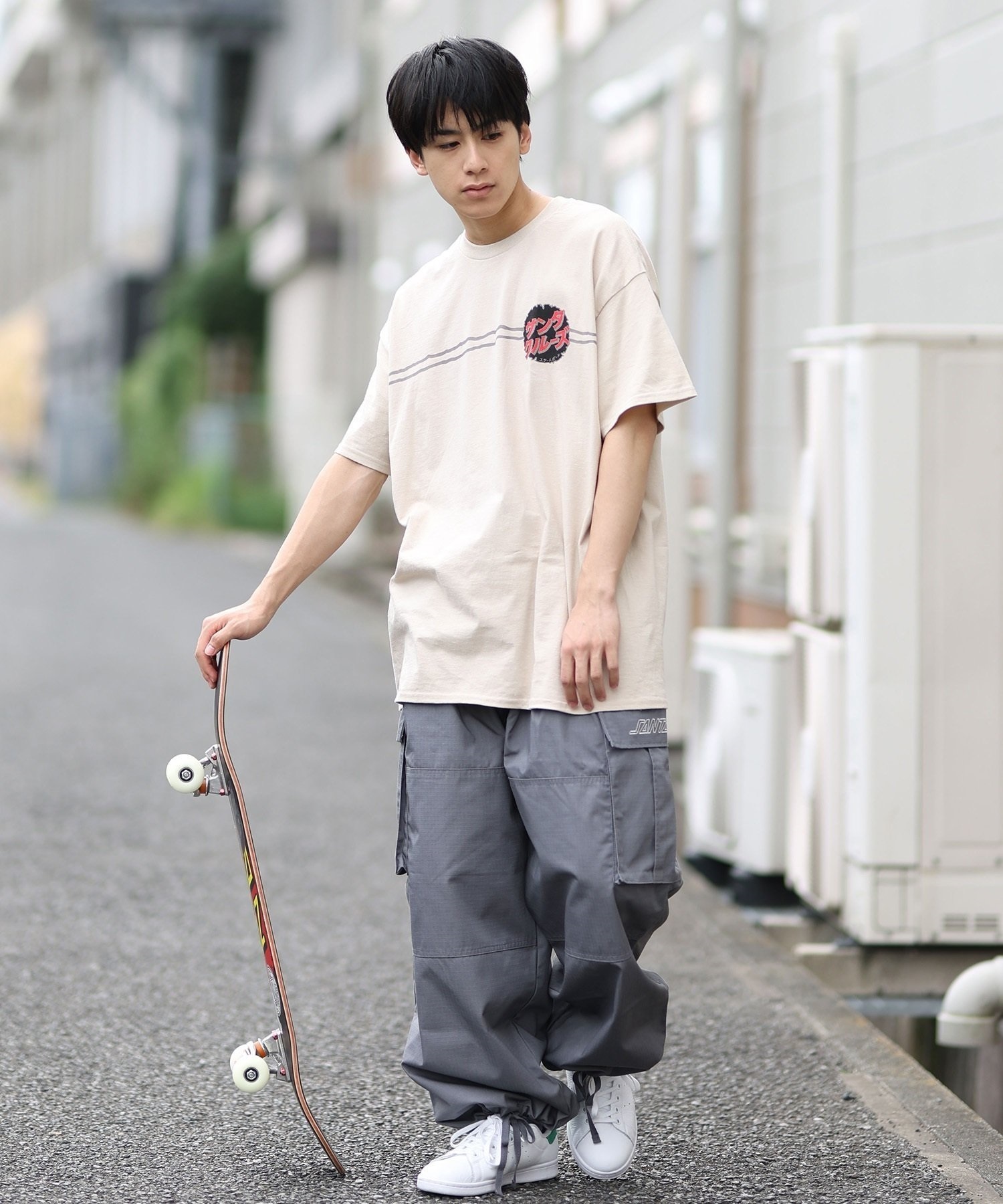 SANTACRUZ サンタクルーズ × GODZILLA ゴジラ コラボレーション 半袖 Tシャツ メンズ レディース ユニセックス バックプリント 510245401(BLACK-M)