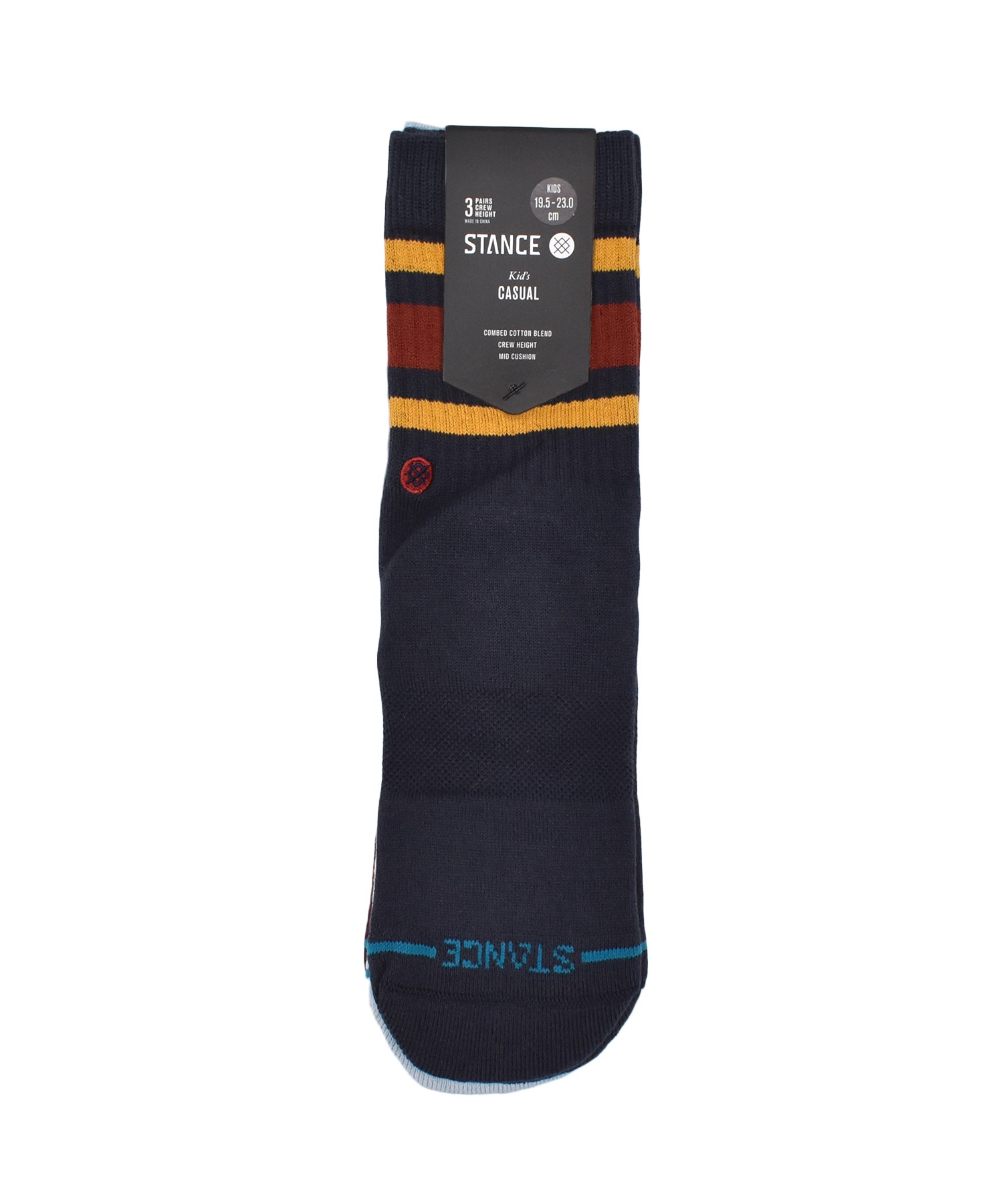 STANCE スタンス ソックス 靴下 3足セット キッズ ジュニア 子供 ICON MIXED KIDS 3 PACK K556C24ICO#NVY(NAVY-M)