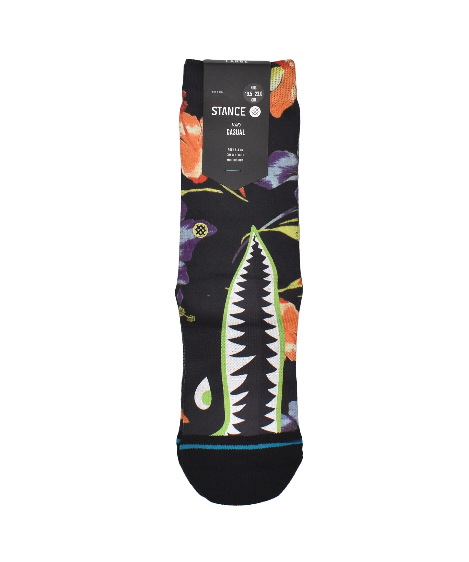 STANCE スタンス ソックス 靴下 キッズ ジュニア 子供 FLEURBIRD KIDS K555A23FLE#BLK(BLK-L)
