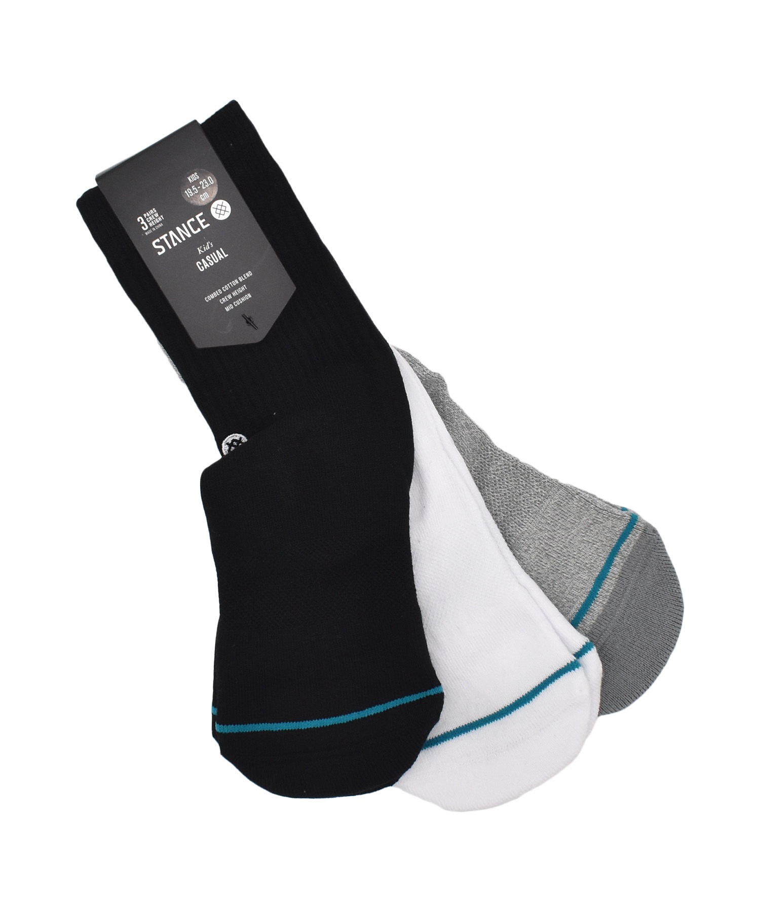 STANCE スタンス ソックス 靴下 3足セット キッズ ジュニア 子供 ICON ST KIDS 3 PACK K556A20ICO#MUL(MULTI-M)