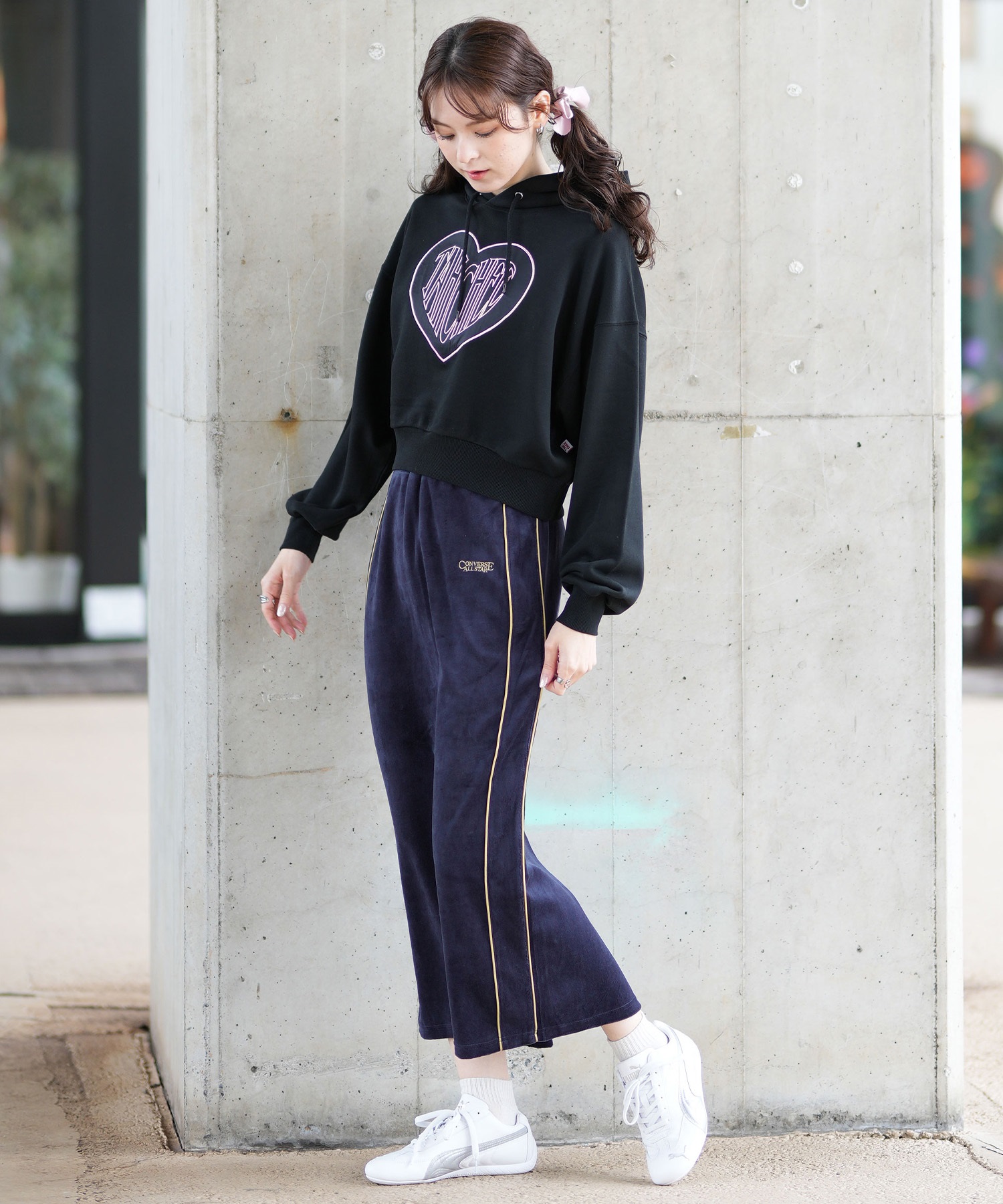 LAVANDA ラバンダ ダイナージップアップフーディー パーカー 黒