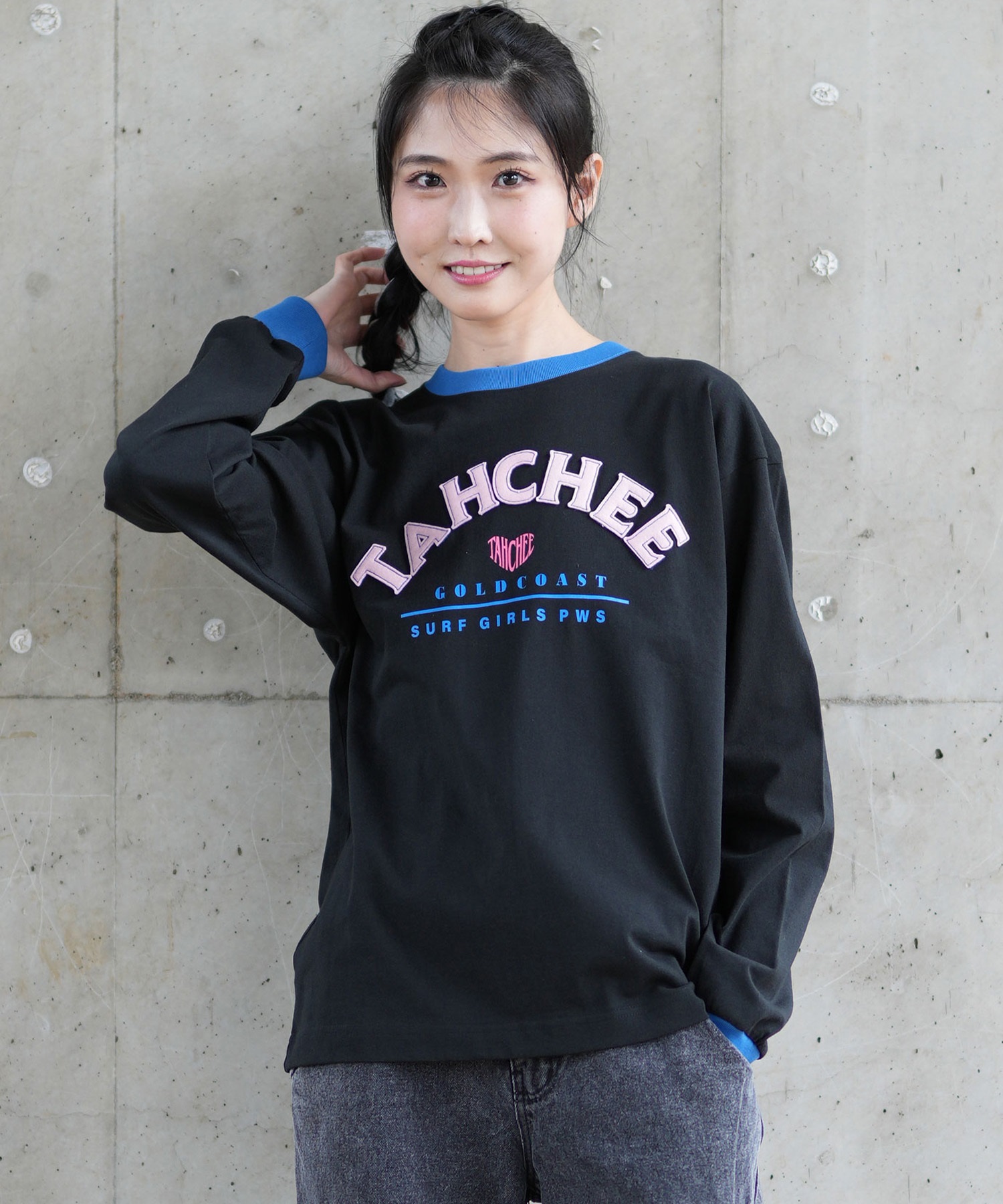 TAHCHEE ターチー 長袖 Tシャツ レディース ロンT リンガー