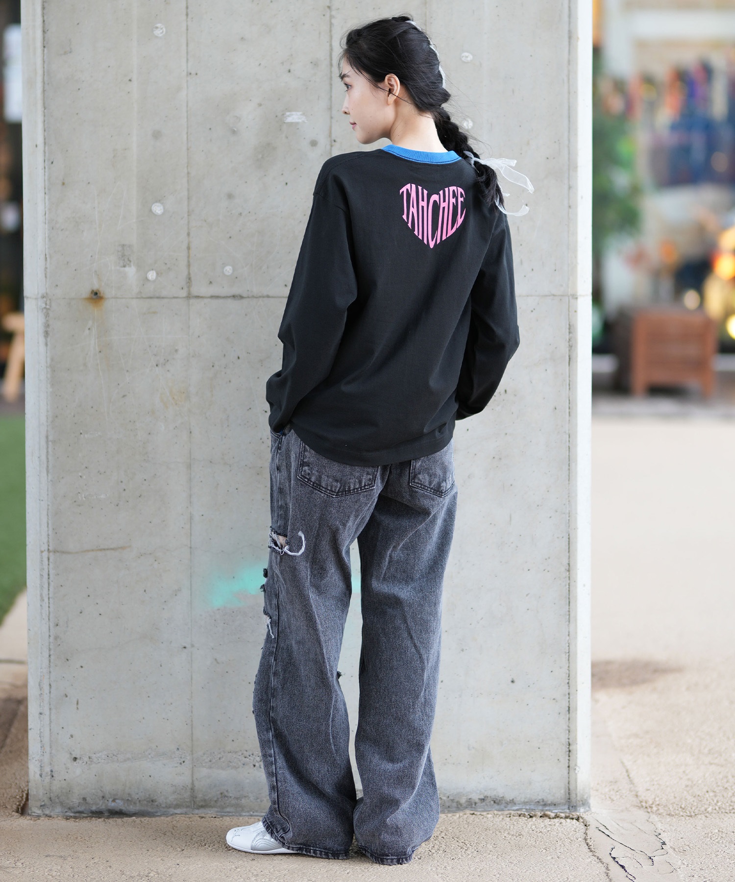 TAHCHEE ターチー 長袖 Tシャツ レディース ロンT リンガーシャツ