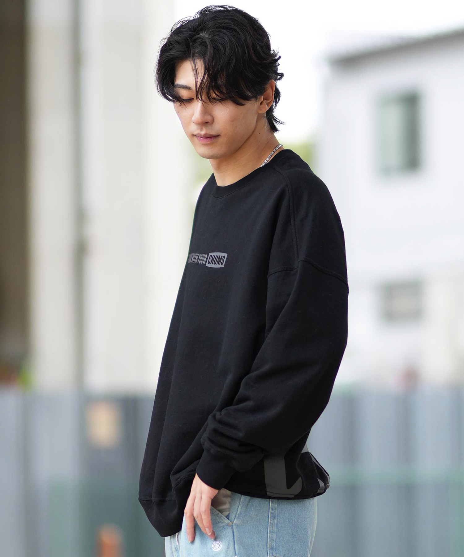 CHUMS チャムス ヘビーウェイトチャムス ロゴロングスリーブ Tシャツ CH01-2298 クルーネック スウェット トレーナー メンズ  オリーブ/ブラック/ホワイト M-XL