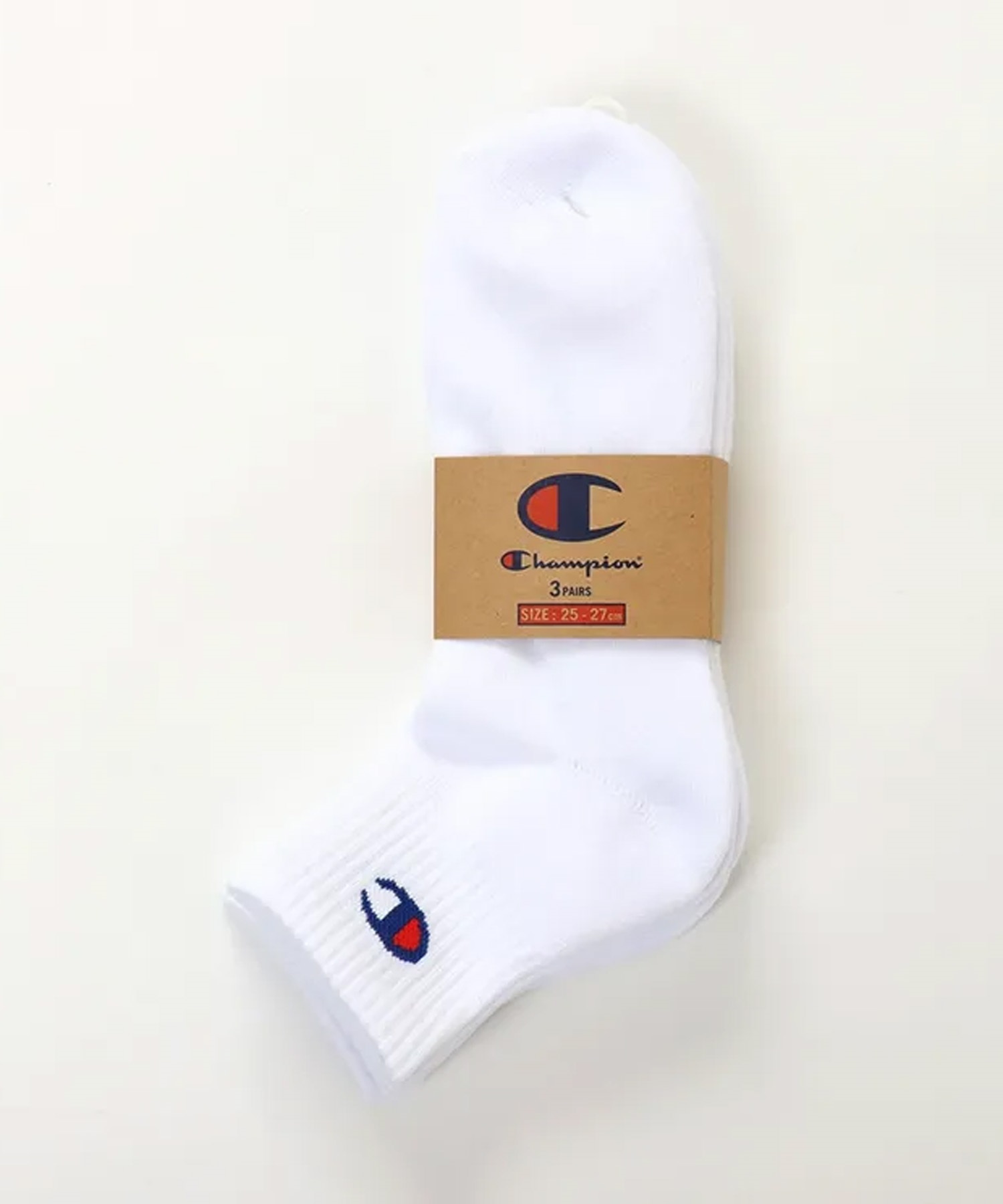CHAMPION チャンピオン ソックス 靴下 3足組 クォーターレングスソックス ハーフパイル CMSCY201(10-M)