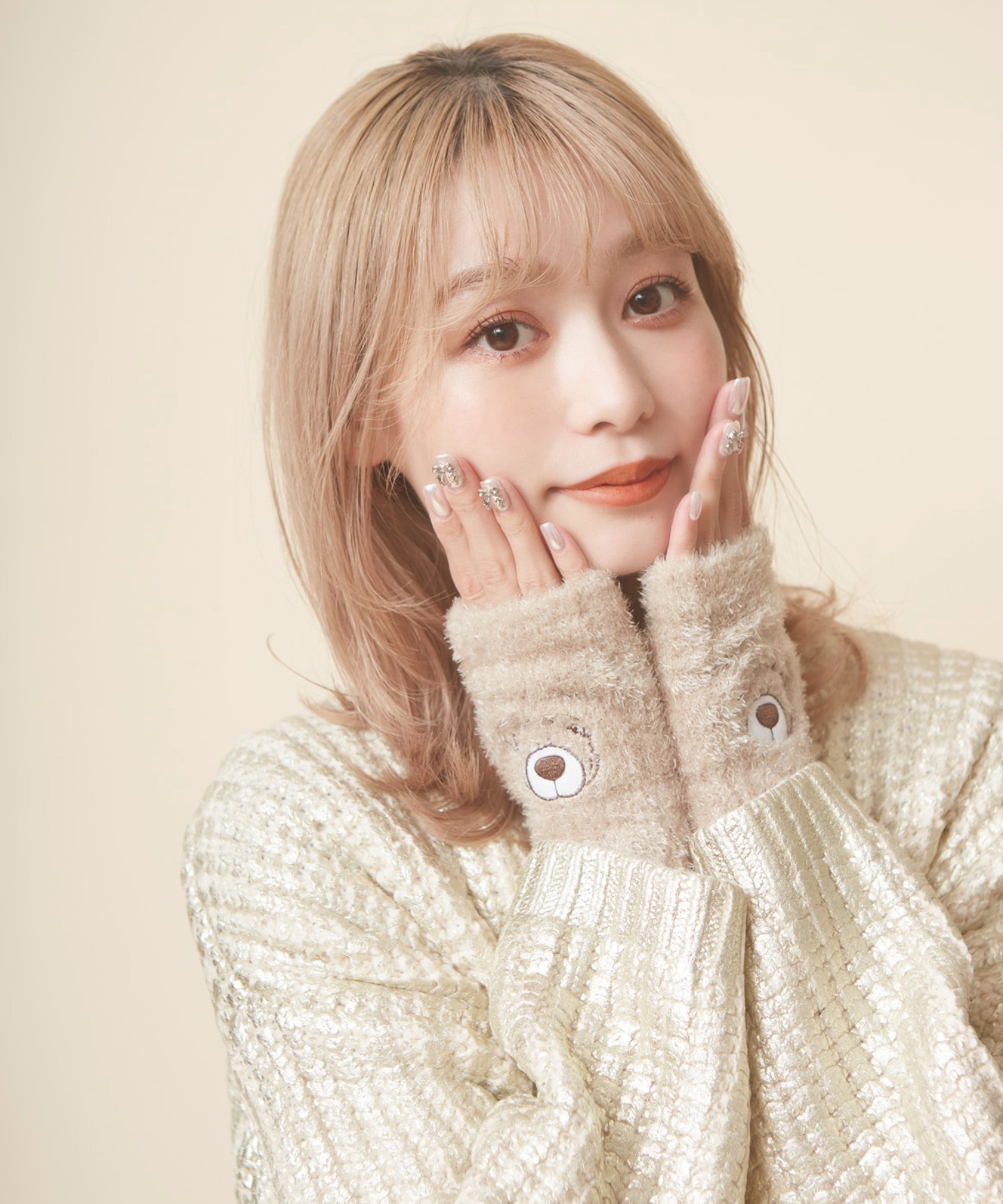 GLAMLIN グラムリン × NICI ニキ コラボレーション 手袋 ふわふわ 防寒 ハンドウォーマー MGNNH(GRL-FREE)