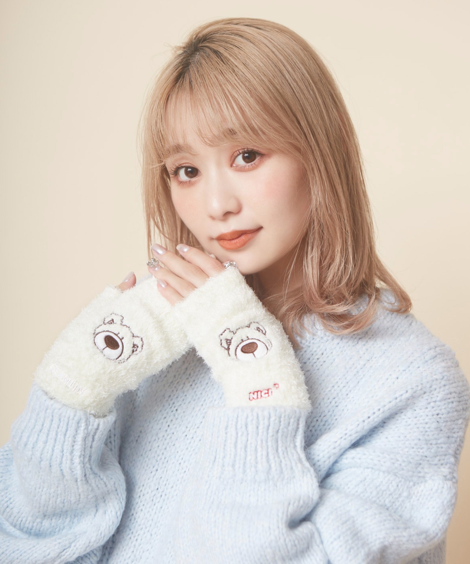 GLAMLIN グラムリン × NICI ニキ コラボレーション 手袋 ふわふわ 防寒 ハンドウォーマー MGNNH(GRL-FREE)